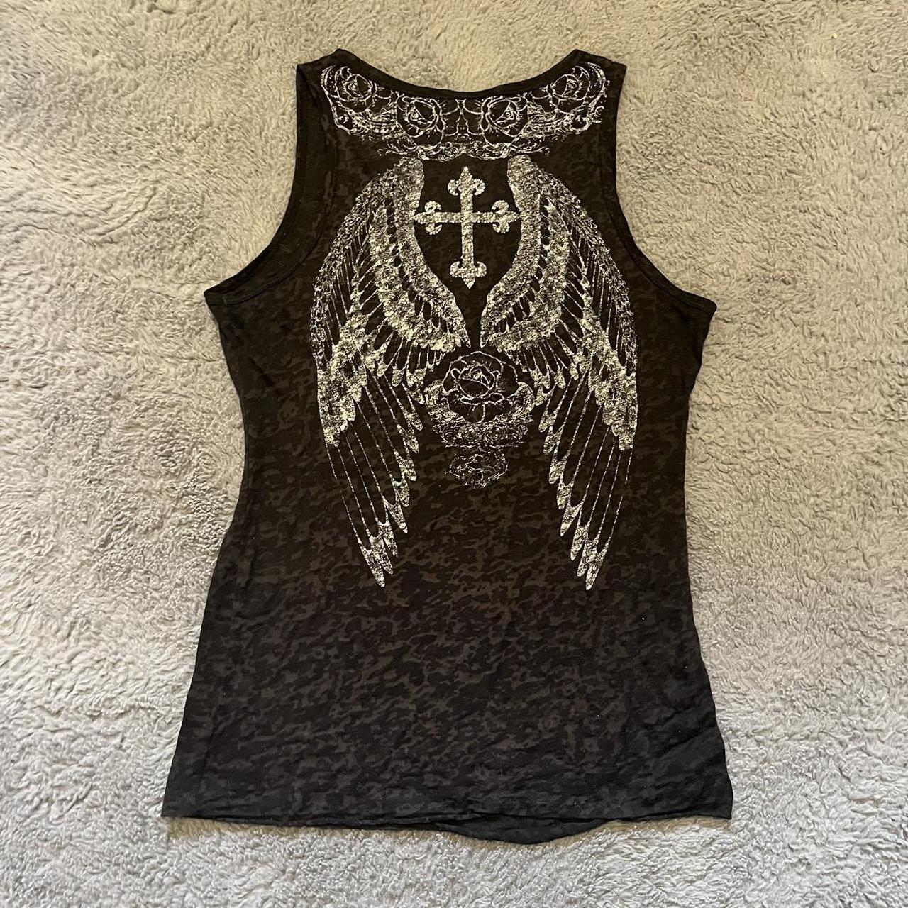 Trashy Y2K Grunge Bedazzled Tank Top Tuff | Depop