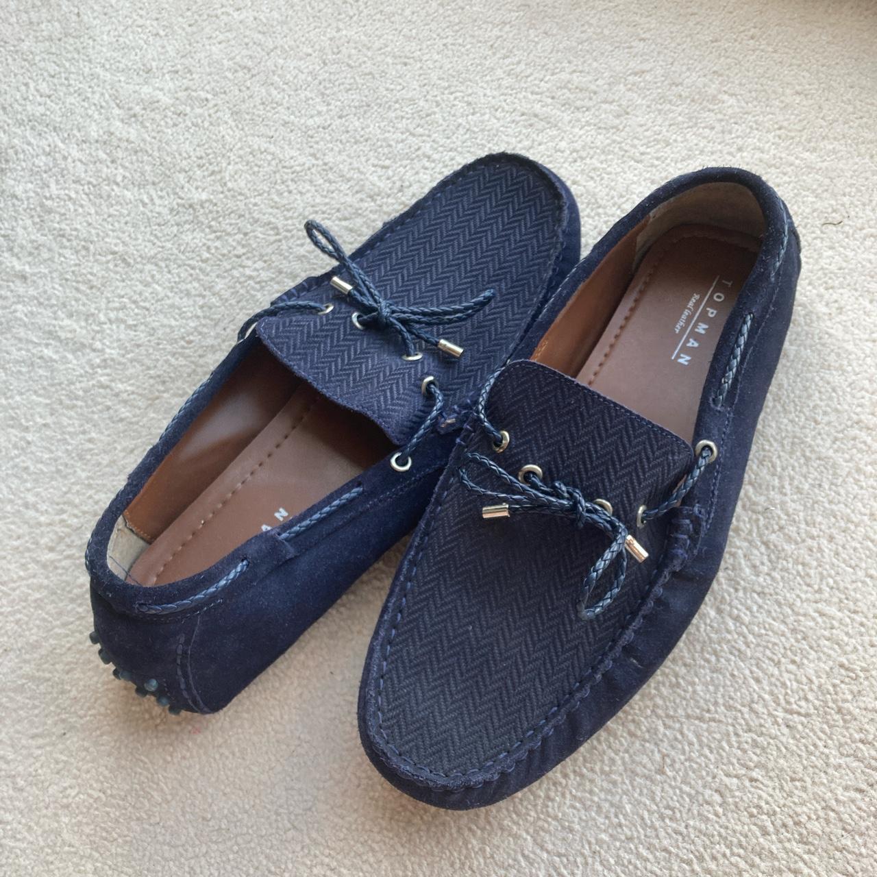 Topman Men's Navy Loafers | Depop