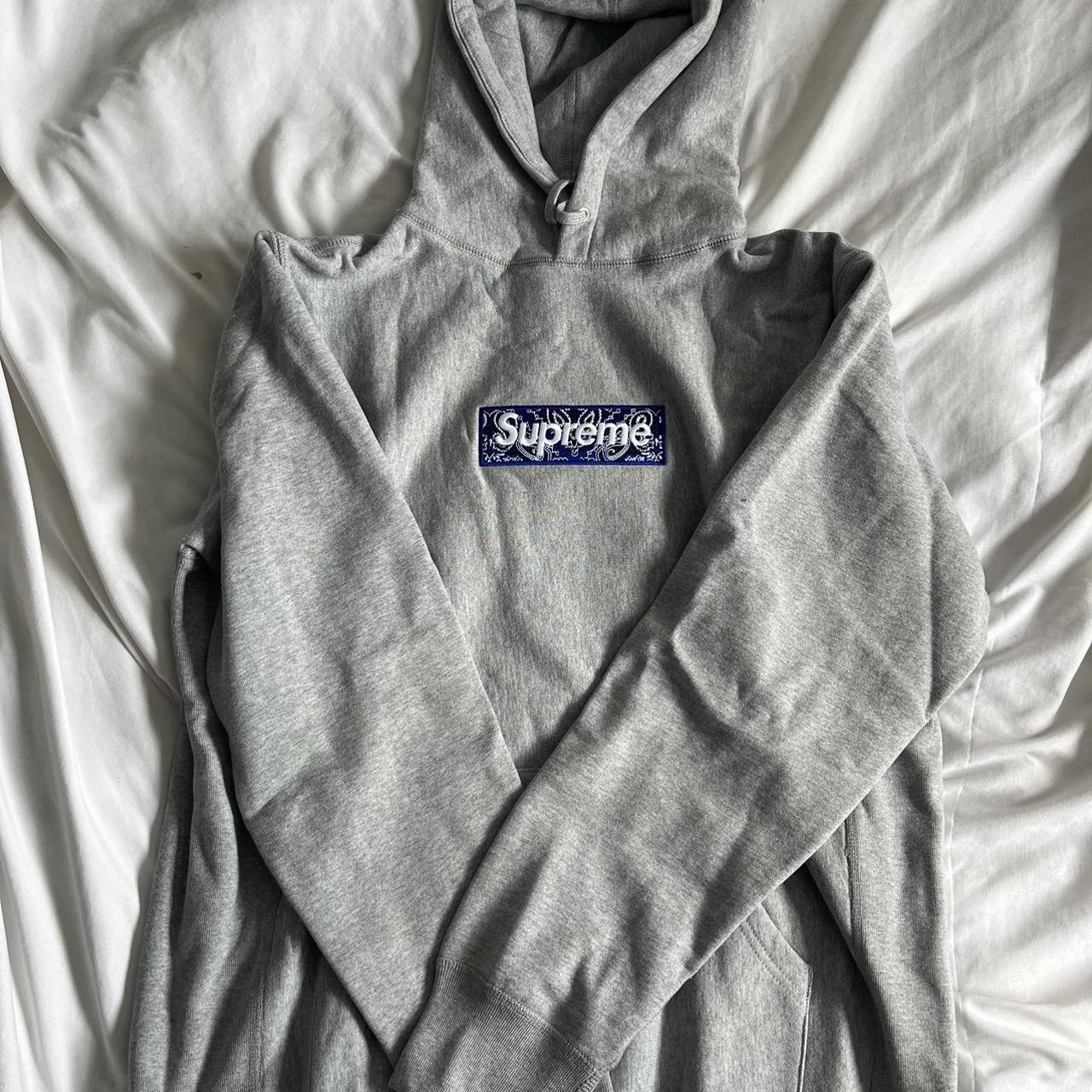 Grey supreme bandana sales hoodie