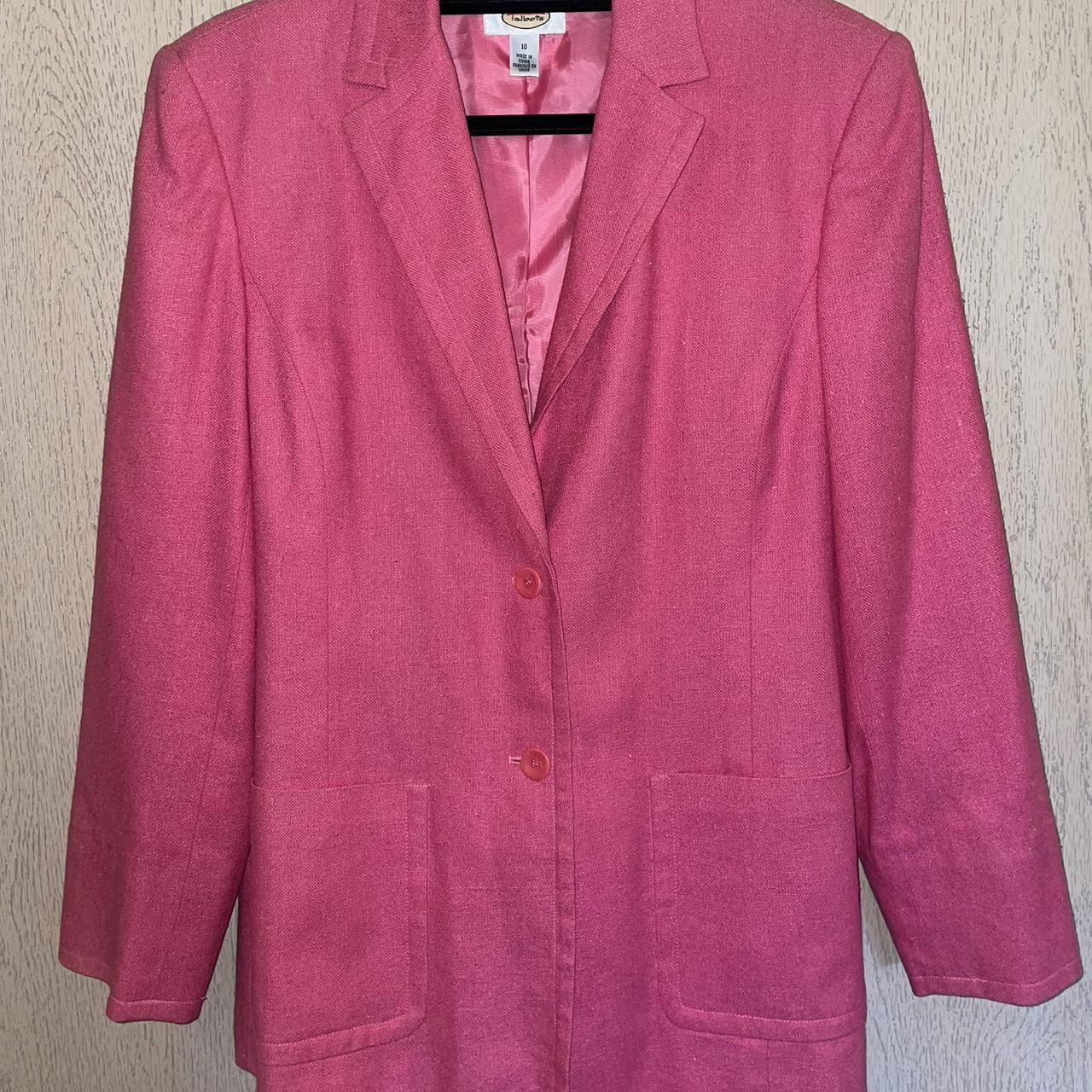 Pink Linen Blazer Inside lined with silk Depop