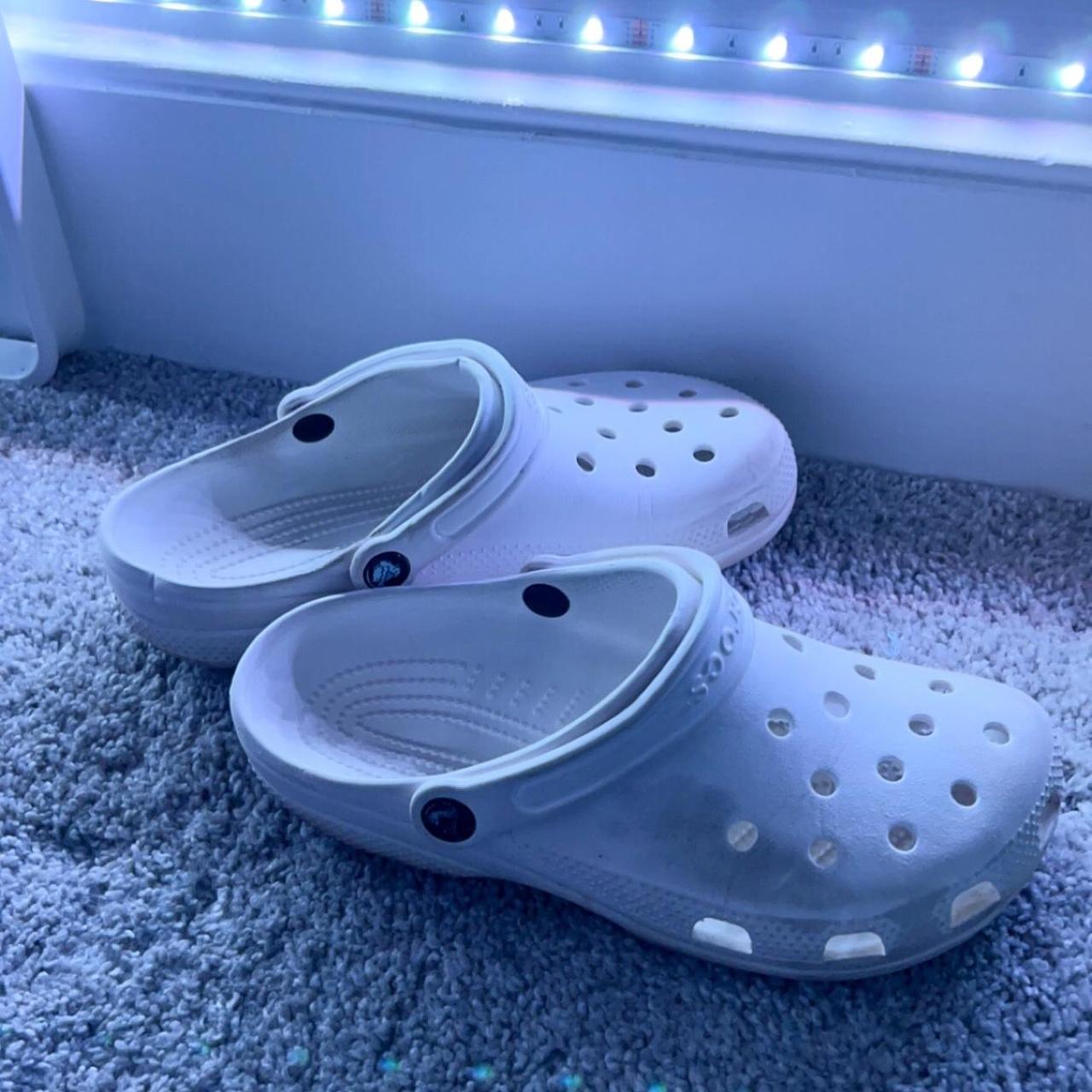 Crocs Women's White Slides Depop