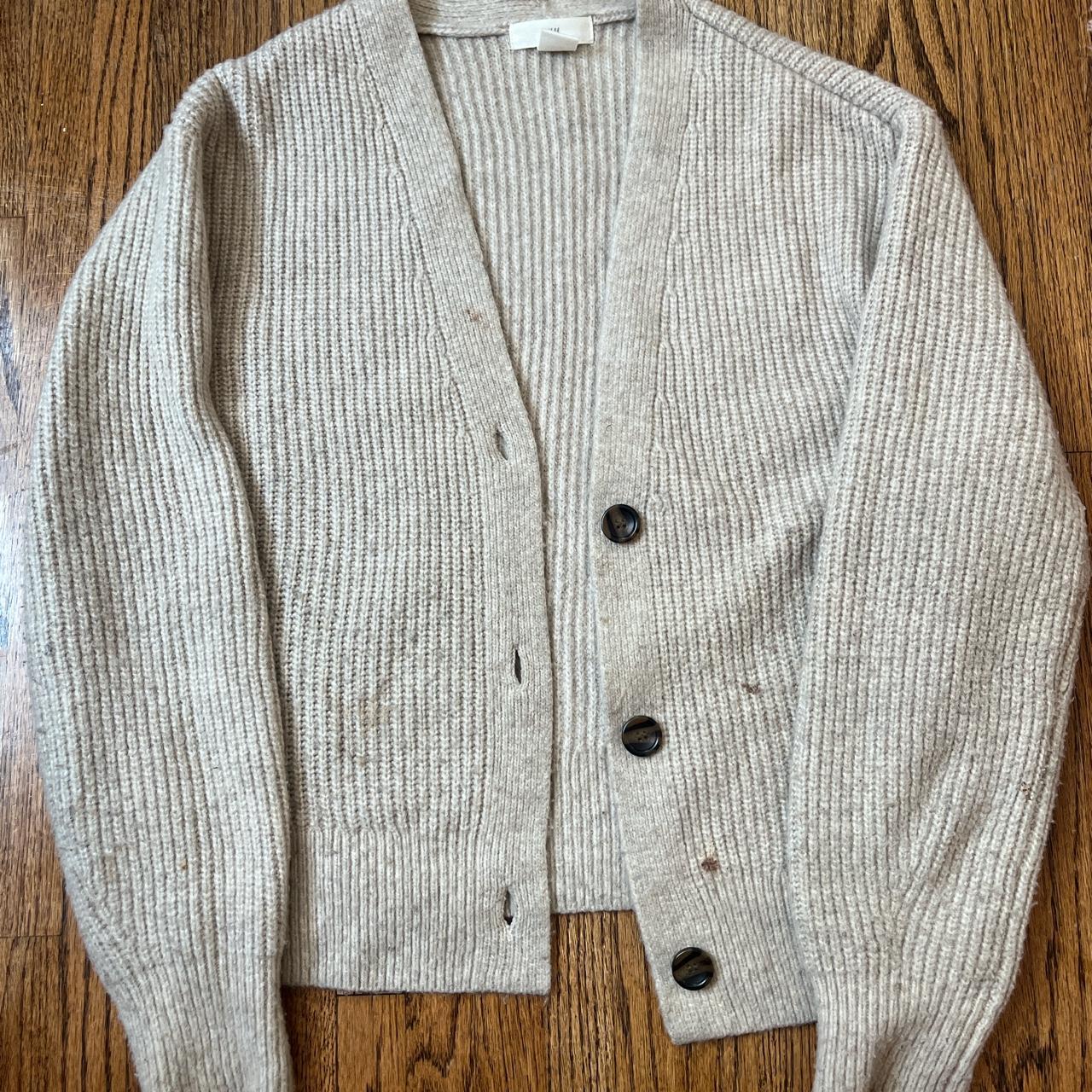 button up sweater ~ h&m ~ size small but oversized ~... - Depop