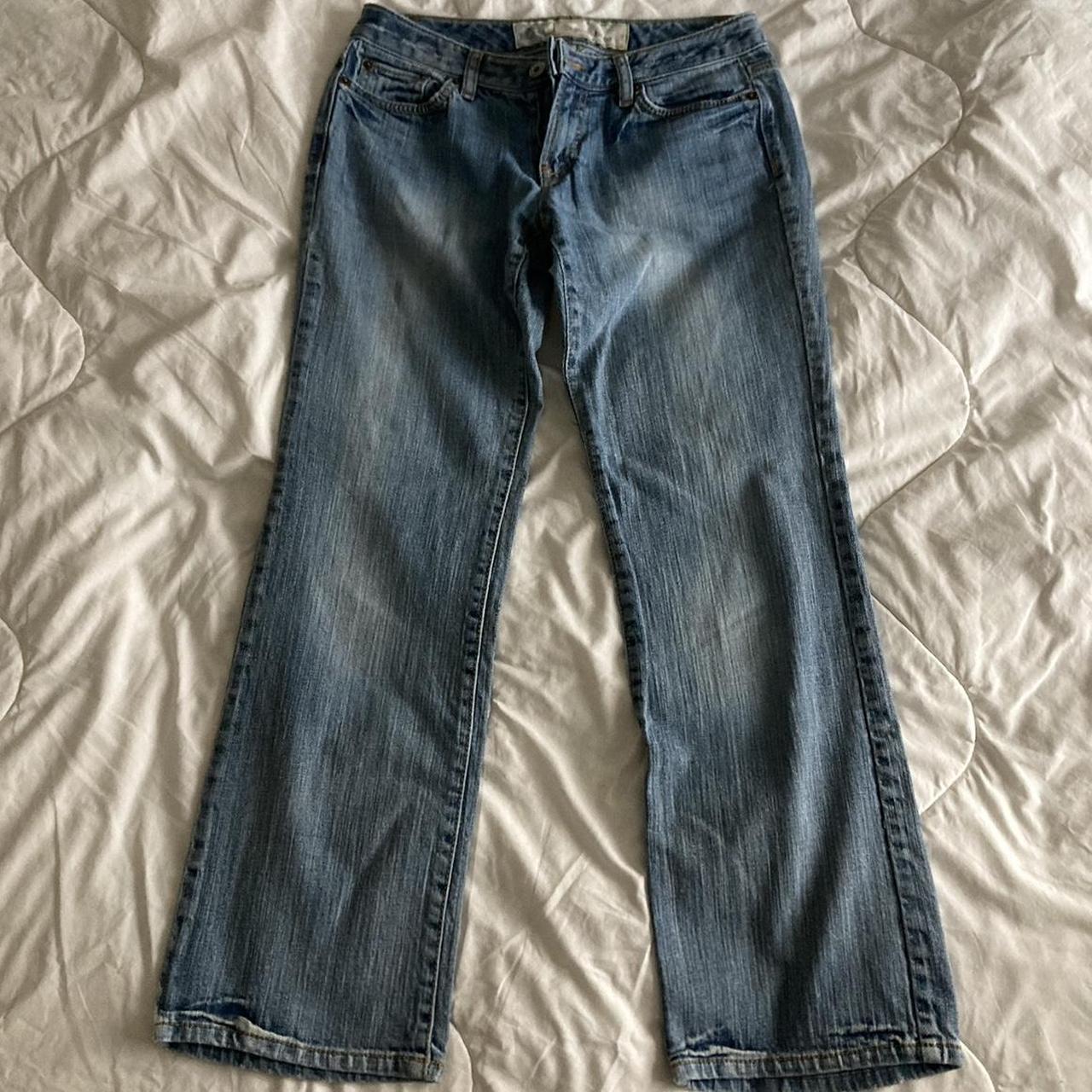 y2k low waisted boot cut/straight leg jeans. depends... - Depop