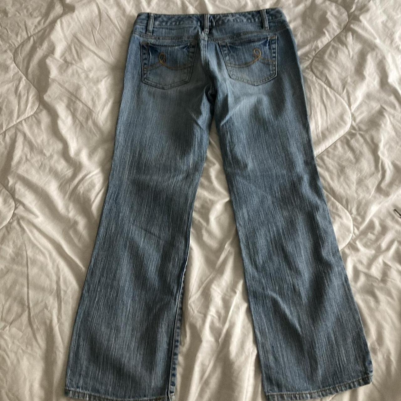 y2k low waisted boot cut/straight leg jeans. depends... - Depop