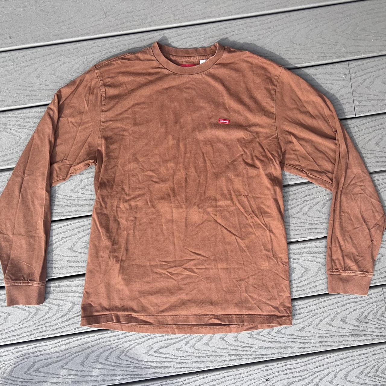 Supreme Orange shops Box Logo Long Sleeve Shirt Size Medium