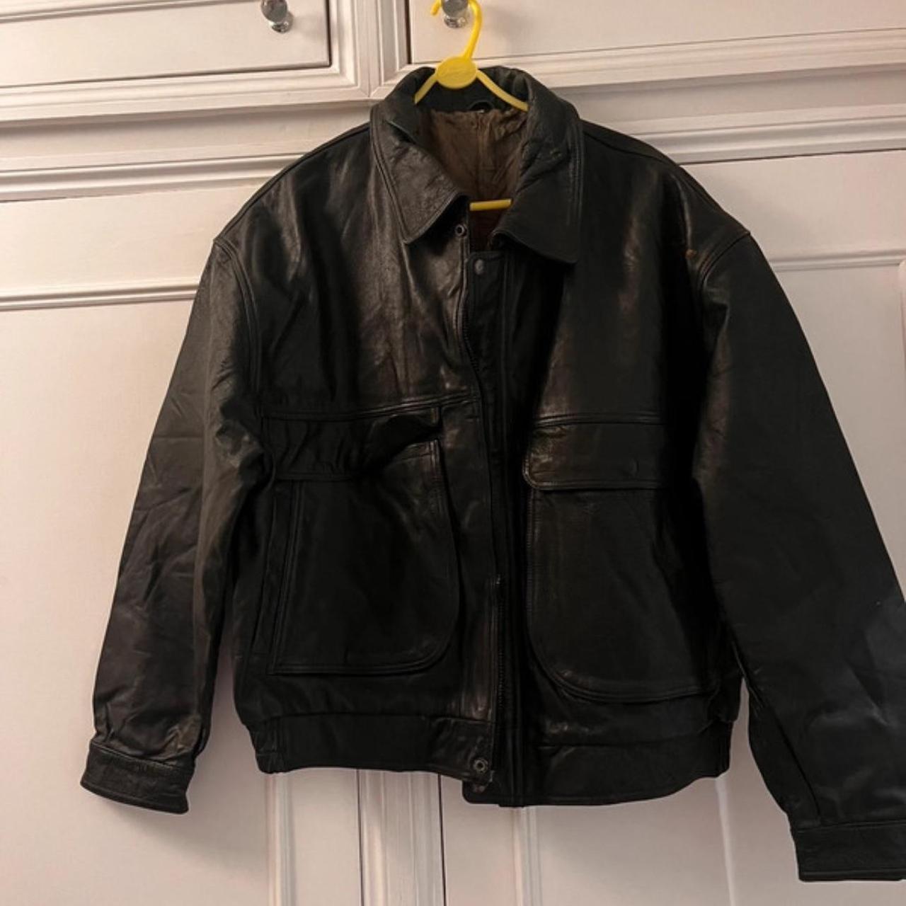 Vintage Leather Jacket - Mens - Depop