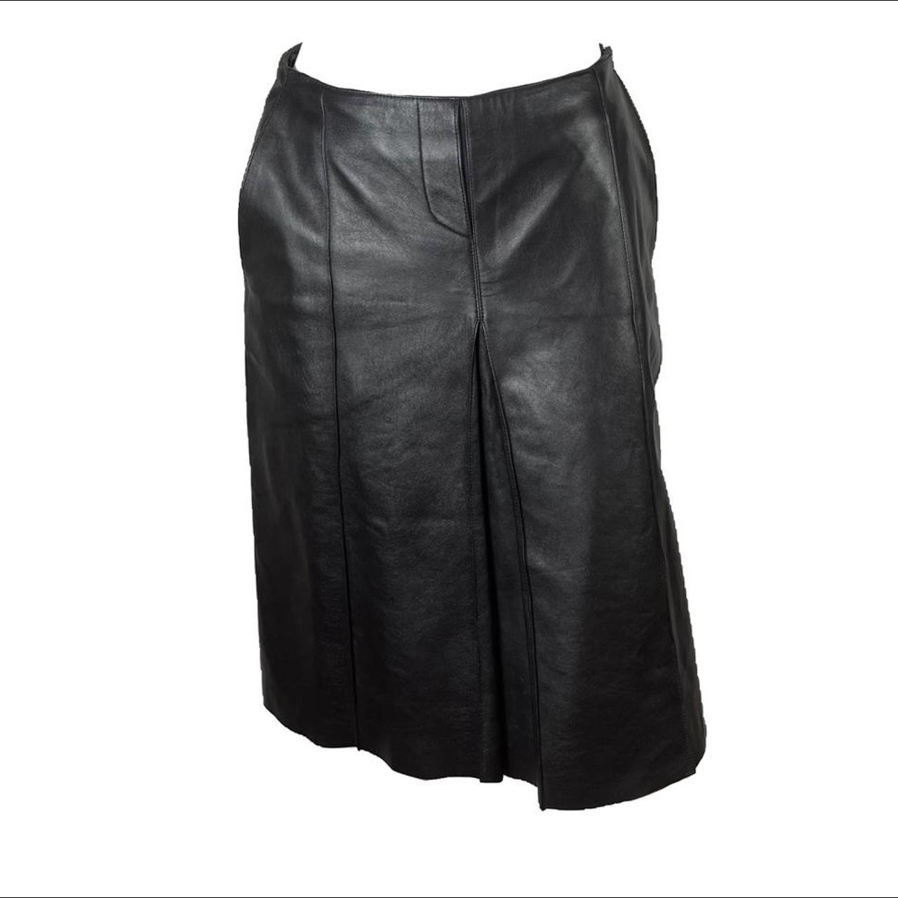 Neil Barrett pleated (super soft) leather skirt with... - Depop