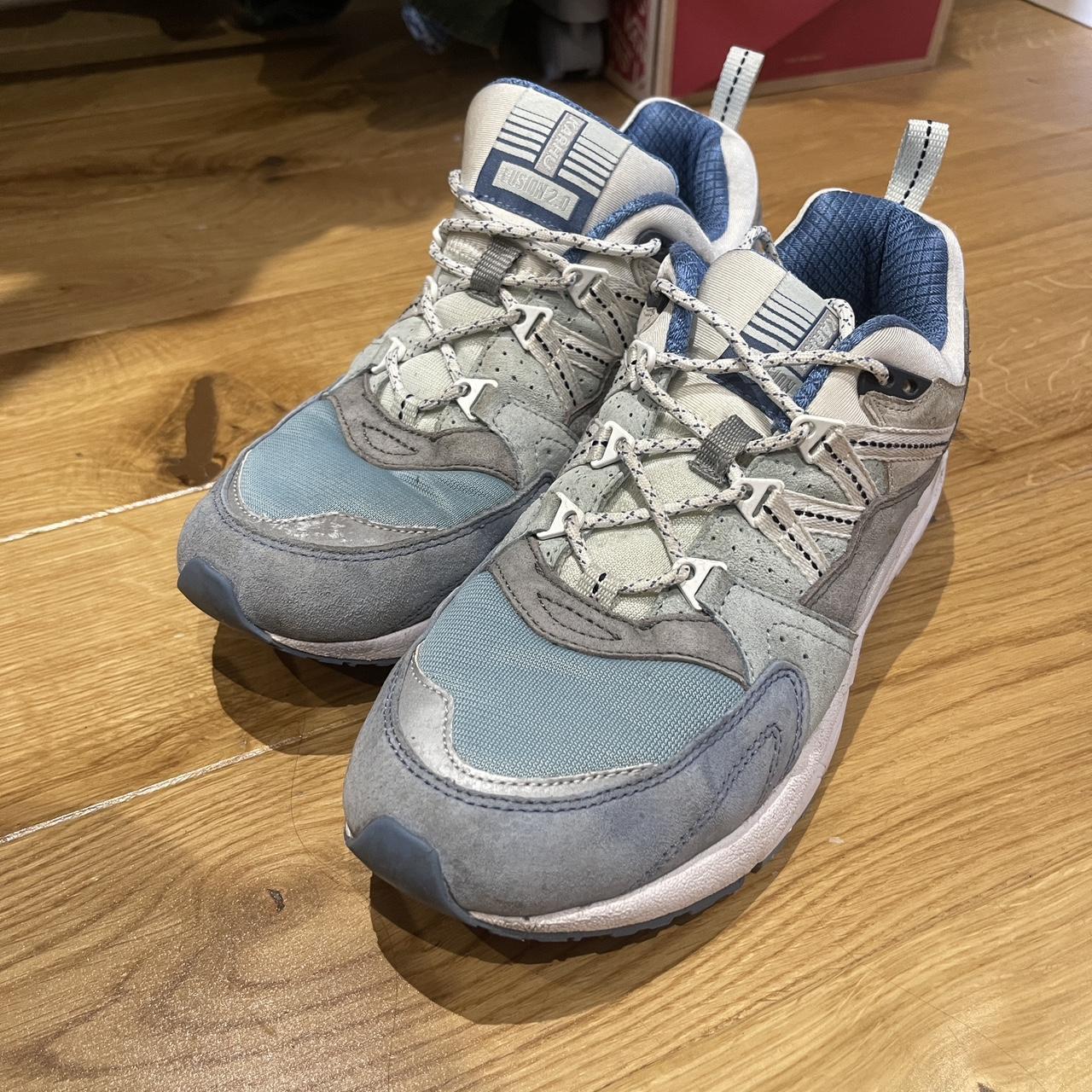 Karhu Men's Blue and White Trainers Depop