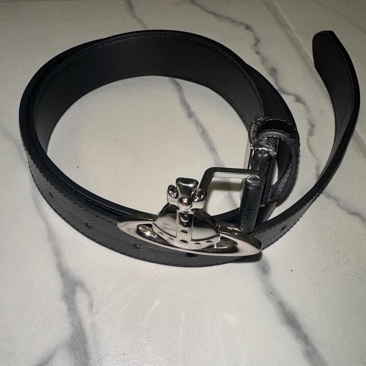 Vivienne Westwood Leather Orb Belt -OS, can fit... - Depop