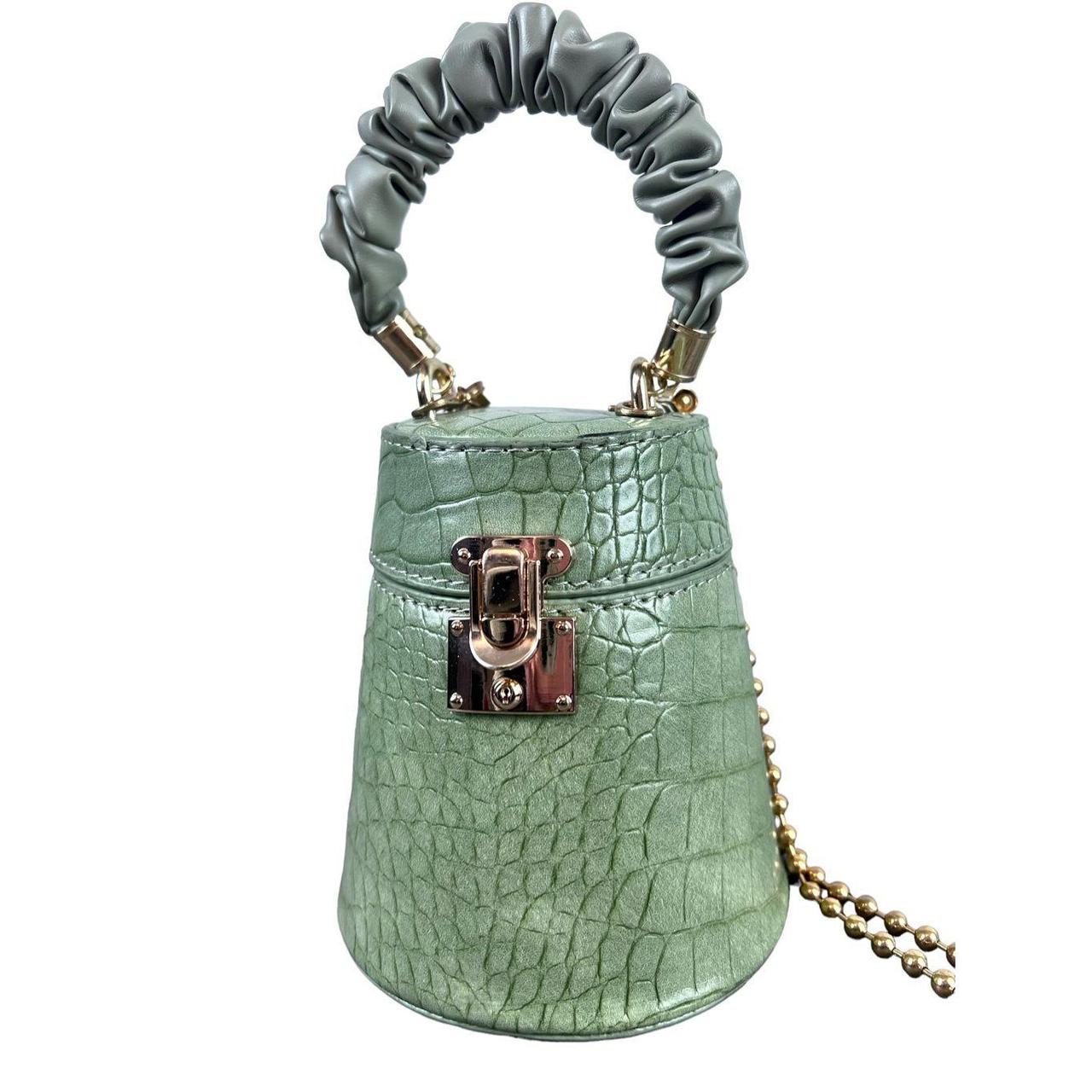 Ego x Molly Mae bucket crossbody bag Green croc... Depop