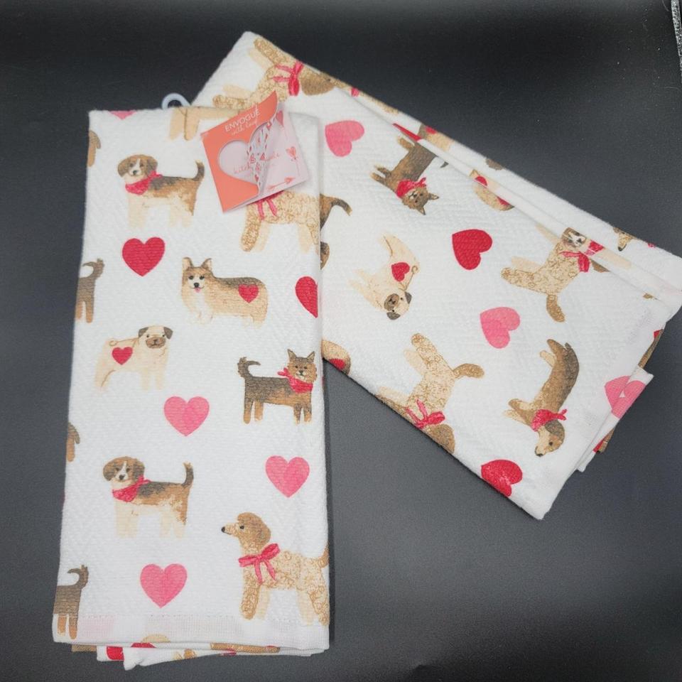 One Left Kate Spade Kitchen Towels Holiday Dog Set - Depop