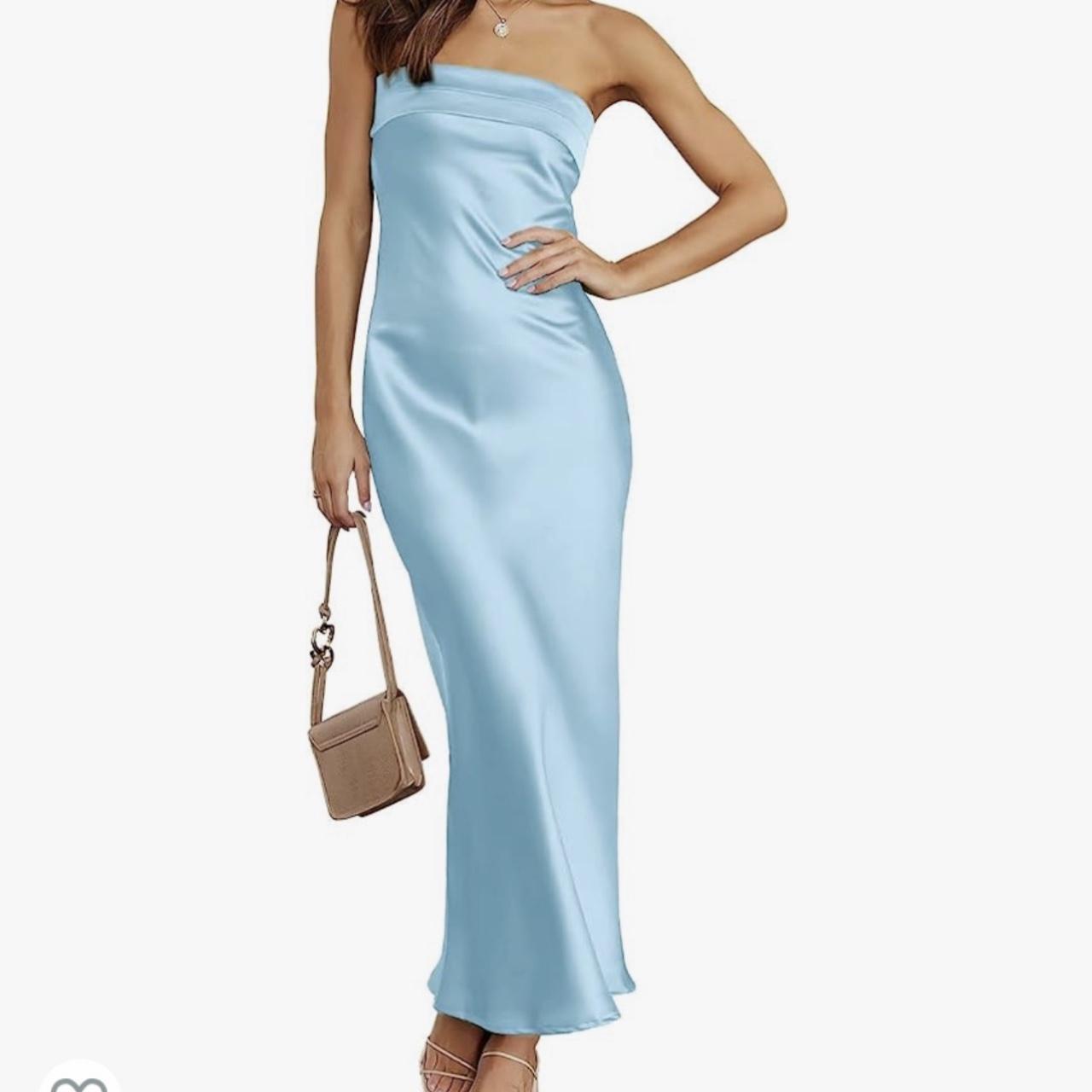 Amazon light blue dress Worn once and need gone... Depop