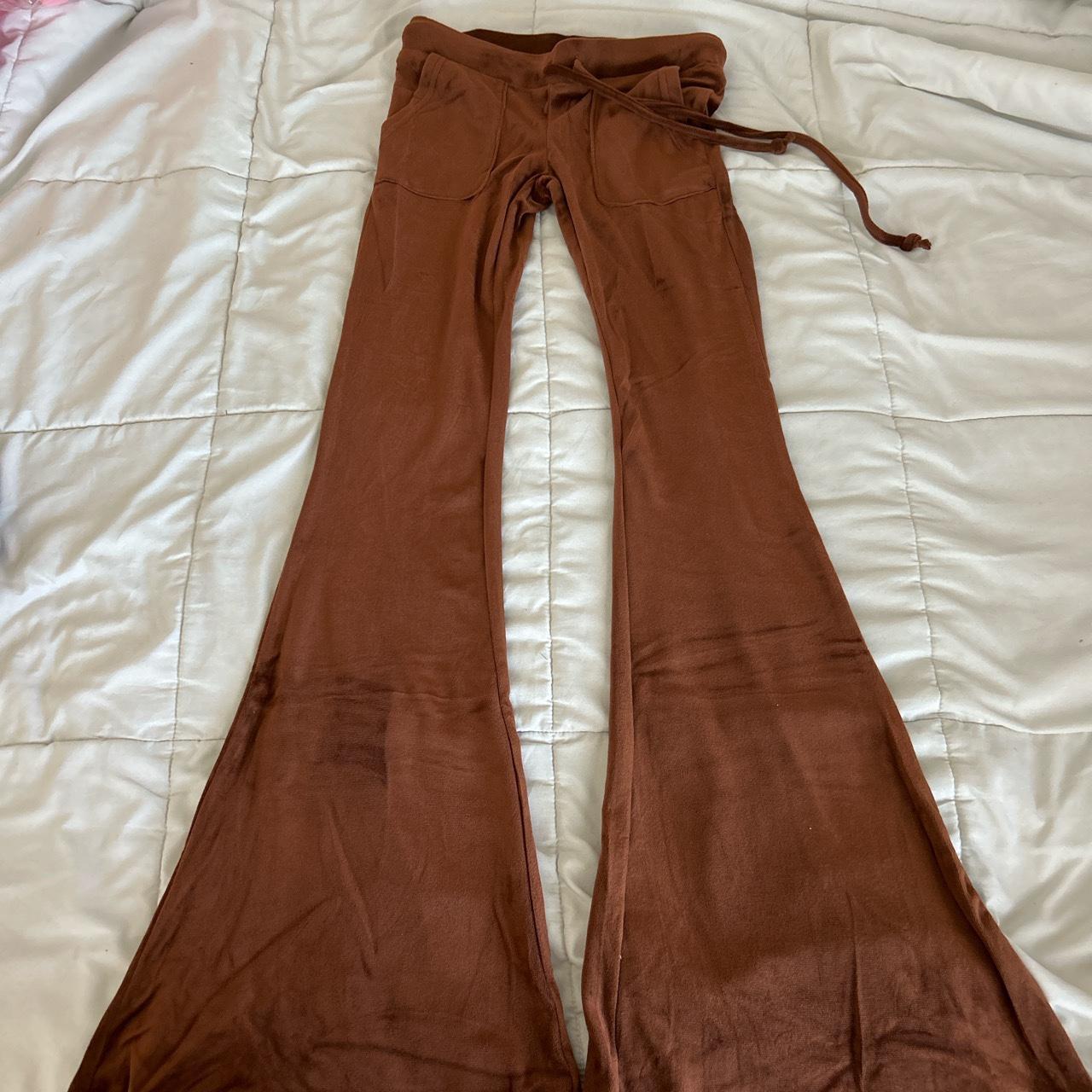 brown velour track suit set🤎 brand new never worn - Depop