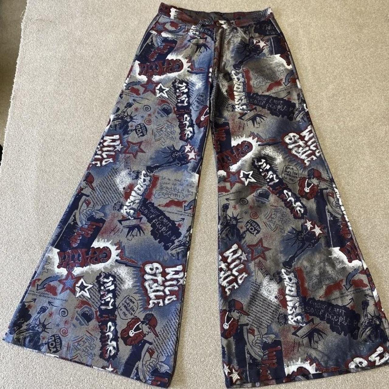 JNCO Men's Blue and Silver Jeans | Depop