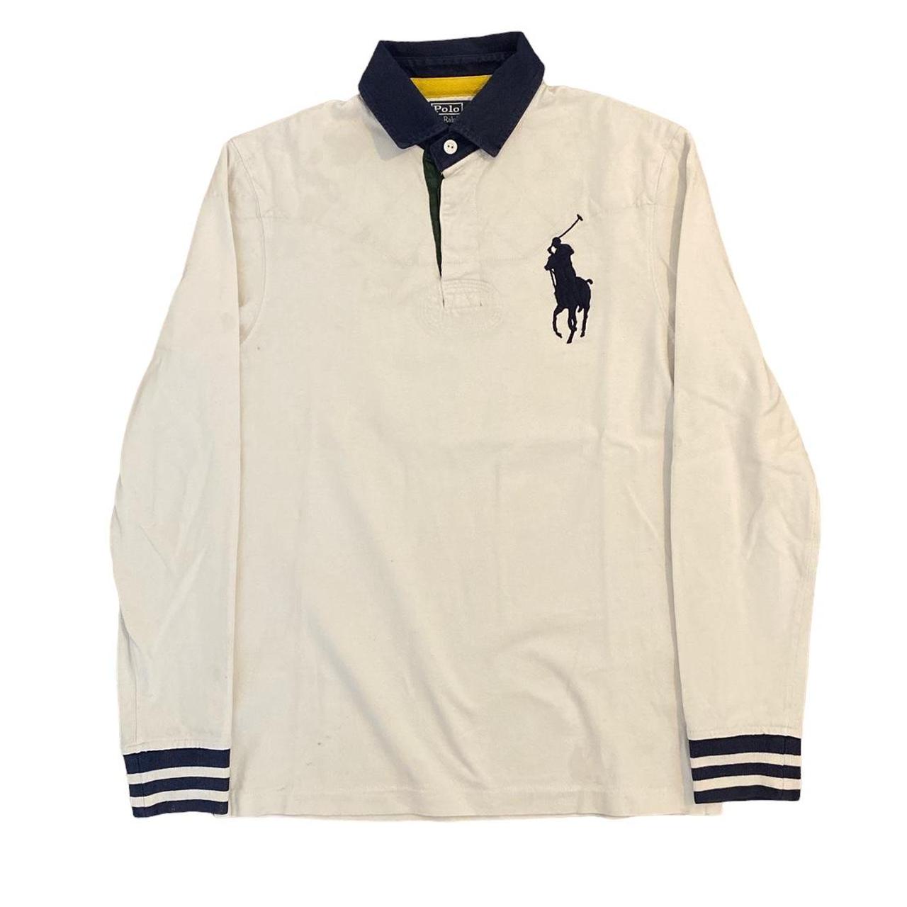 Vintage Ralph Lauren polo rugby shirt with big pony... - Depop