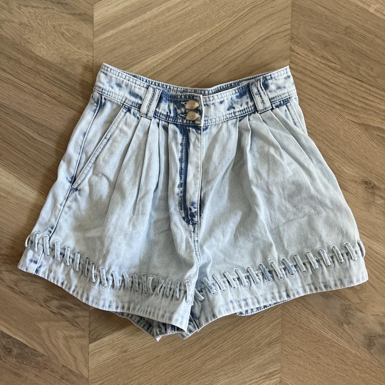 And denim high waisted shorts Worn once Size... Depop
