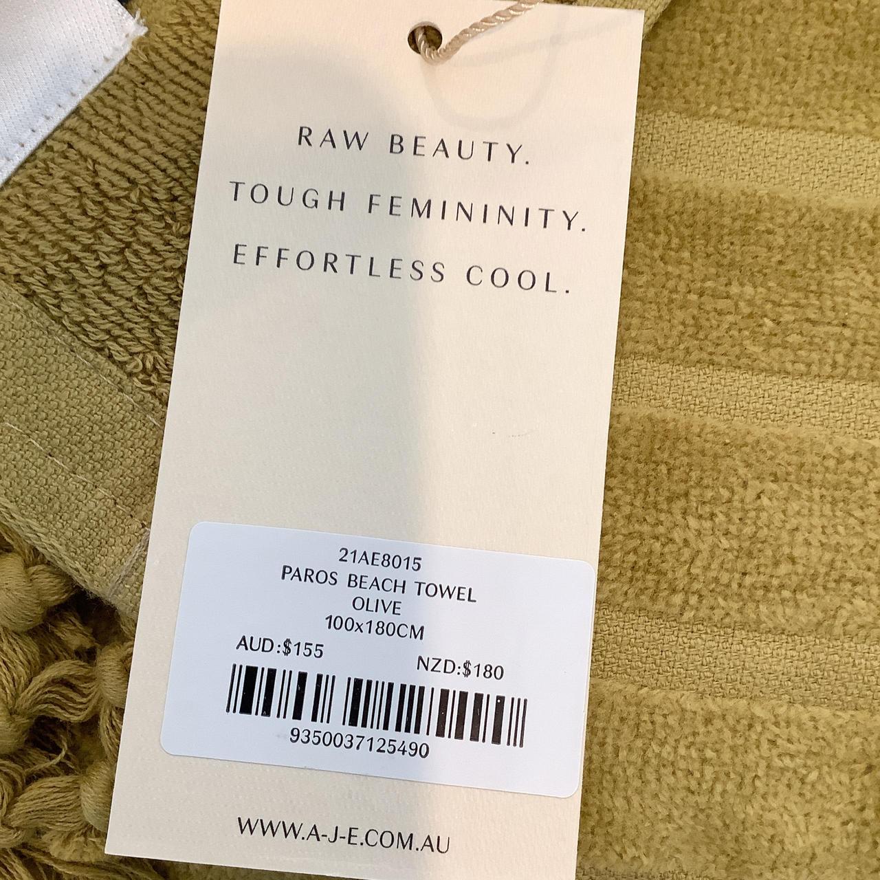 Aje PAROS BEACH TOWEL OLIVE 100x180CM RRP 155 BNWT... Depop