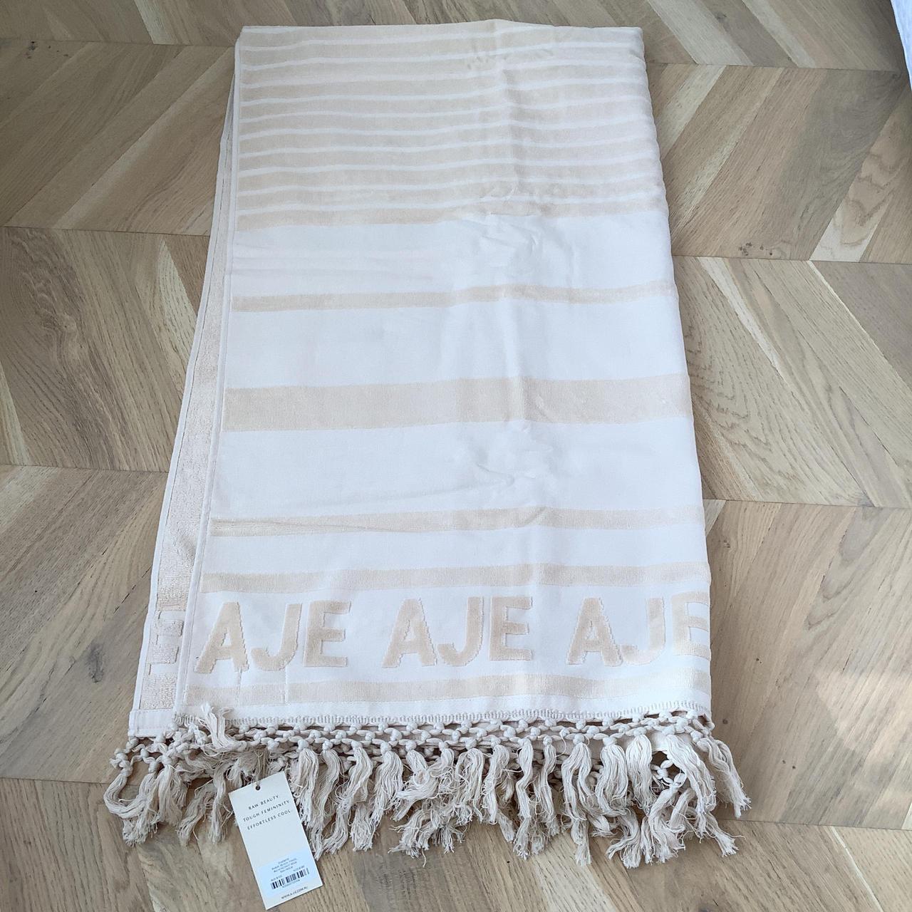 AJE PAROS BEACH TOWEL BLEACHCOAST BEIGE BNWT... Depop