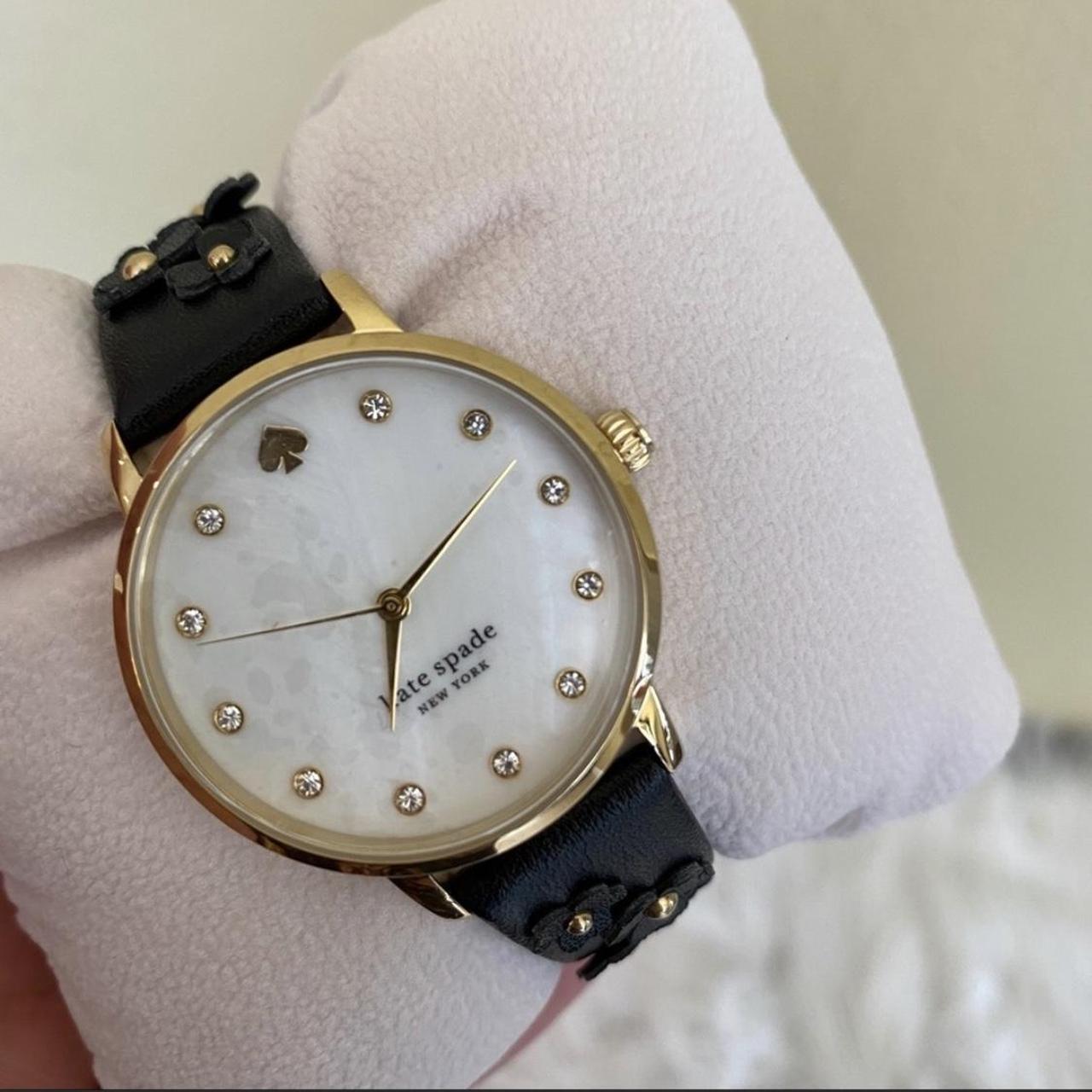 Kate spade watch black clearance leather strap