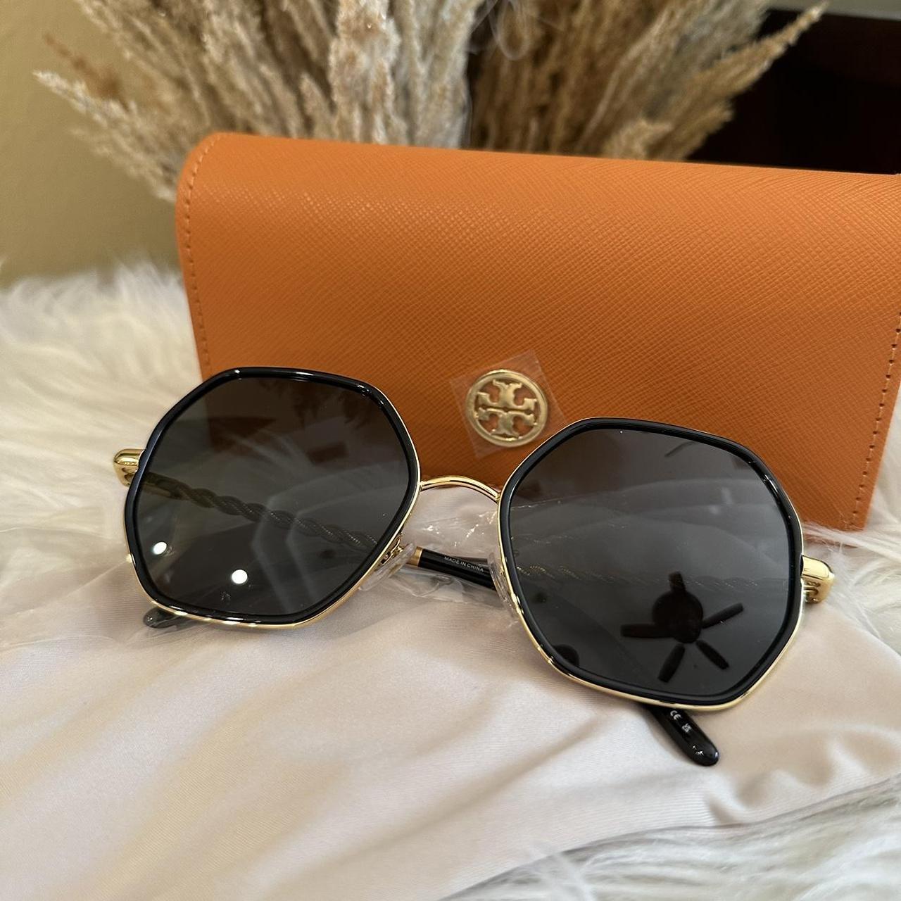 Womens black and gold sunglasses sale