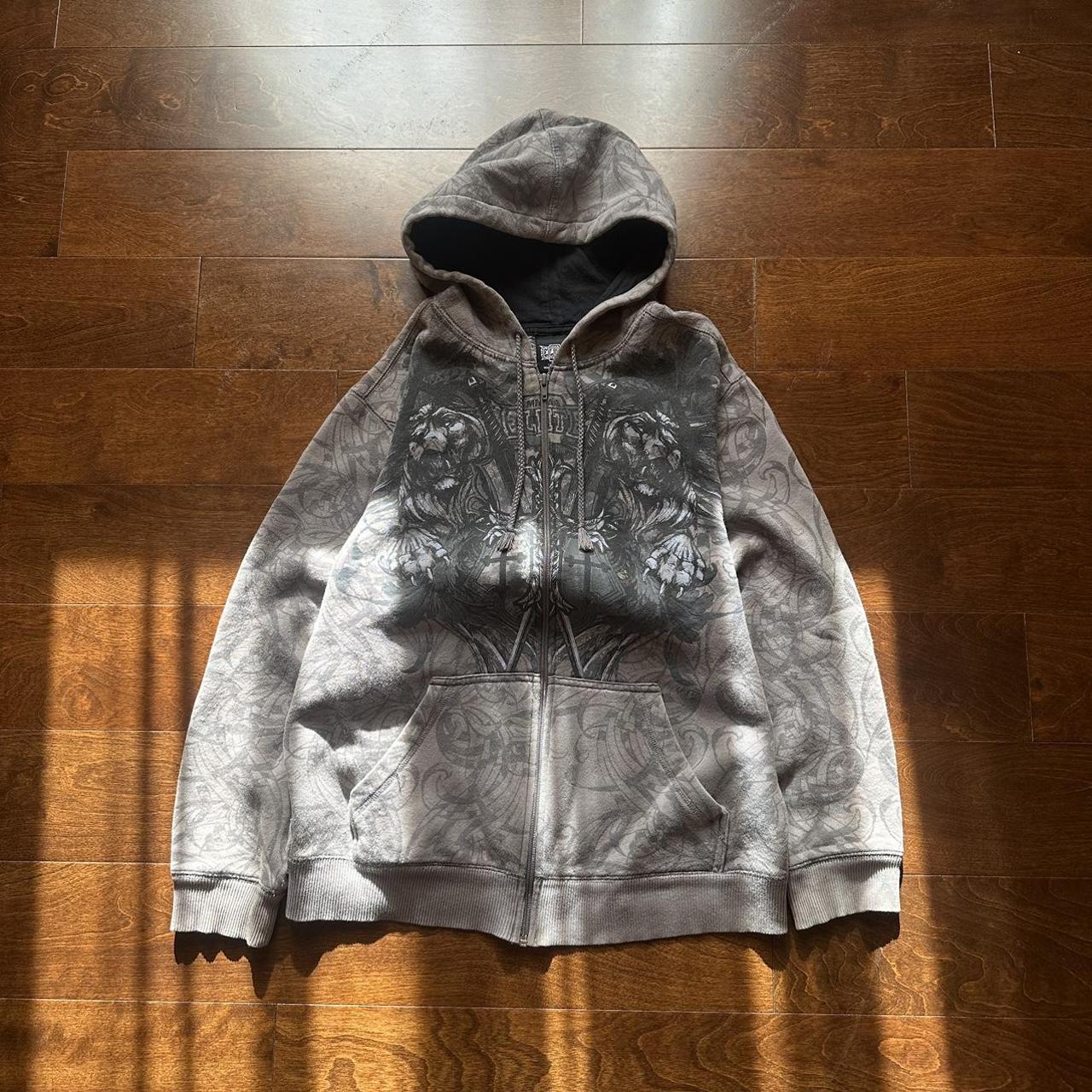 Y2k grunge style mma elite hoodie - size medium fits... - Depop