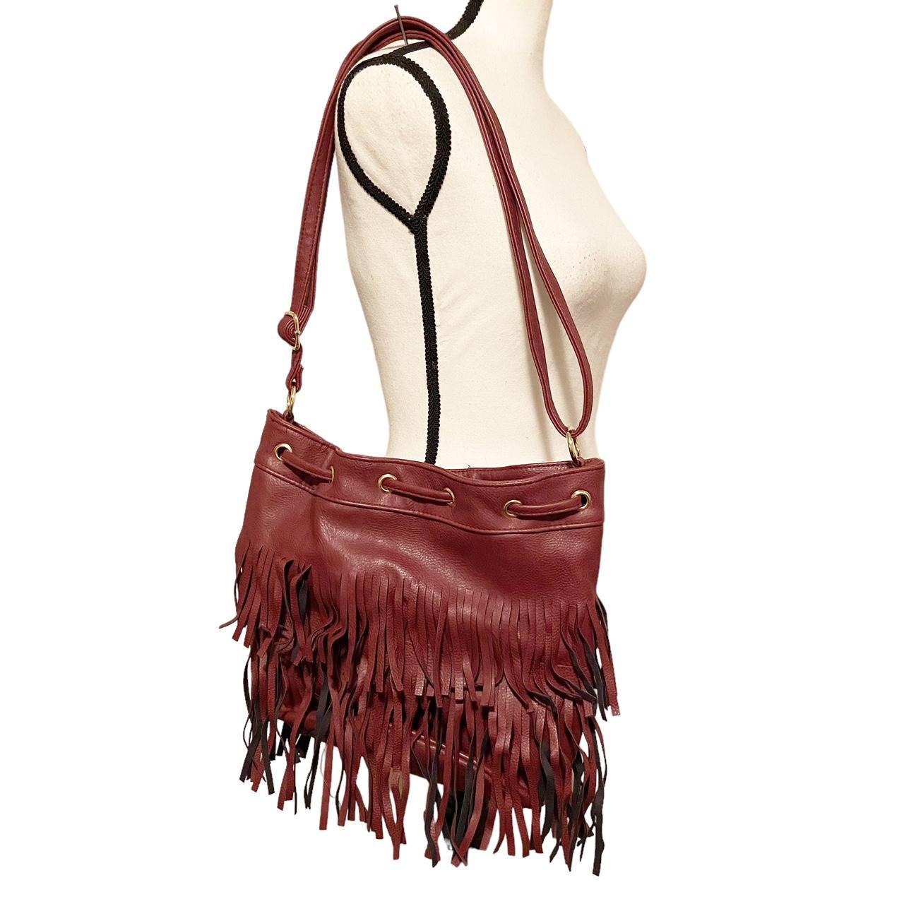 Red Adjustable Wide Strap Bucket Handbags Over the Shoulder Bags