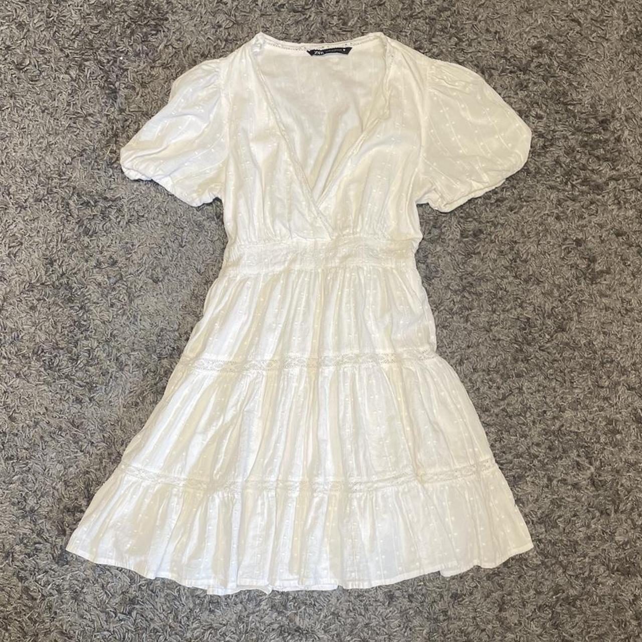 Zara Women's White Dress | Depop