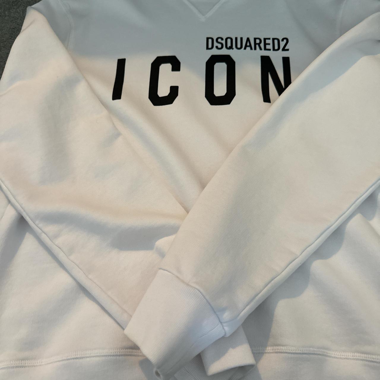 Dsquared2 icon white jumper size Y16 fits a men s. Depop