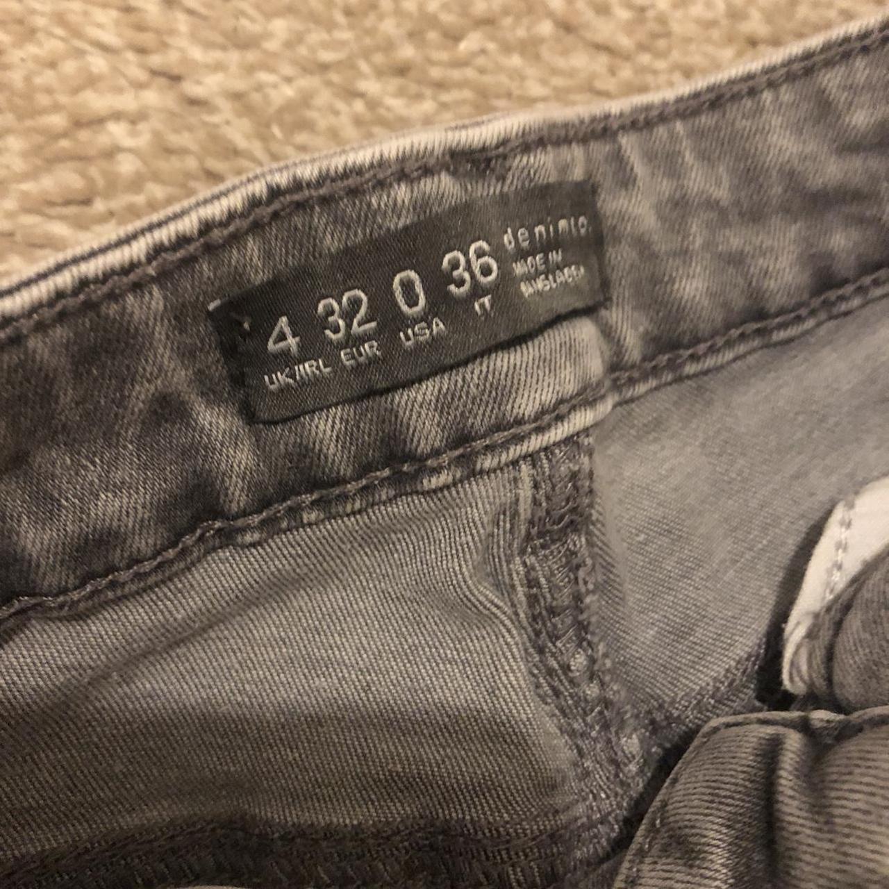 Light grey highwaisted skinny jeans with zip,... Depop