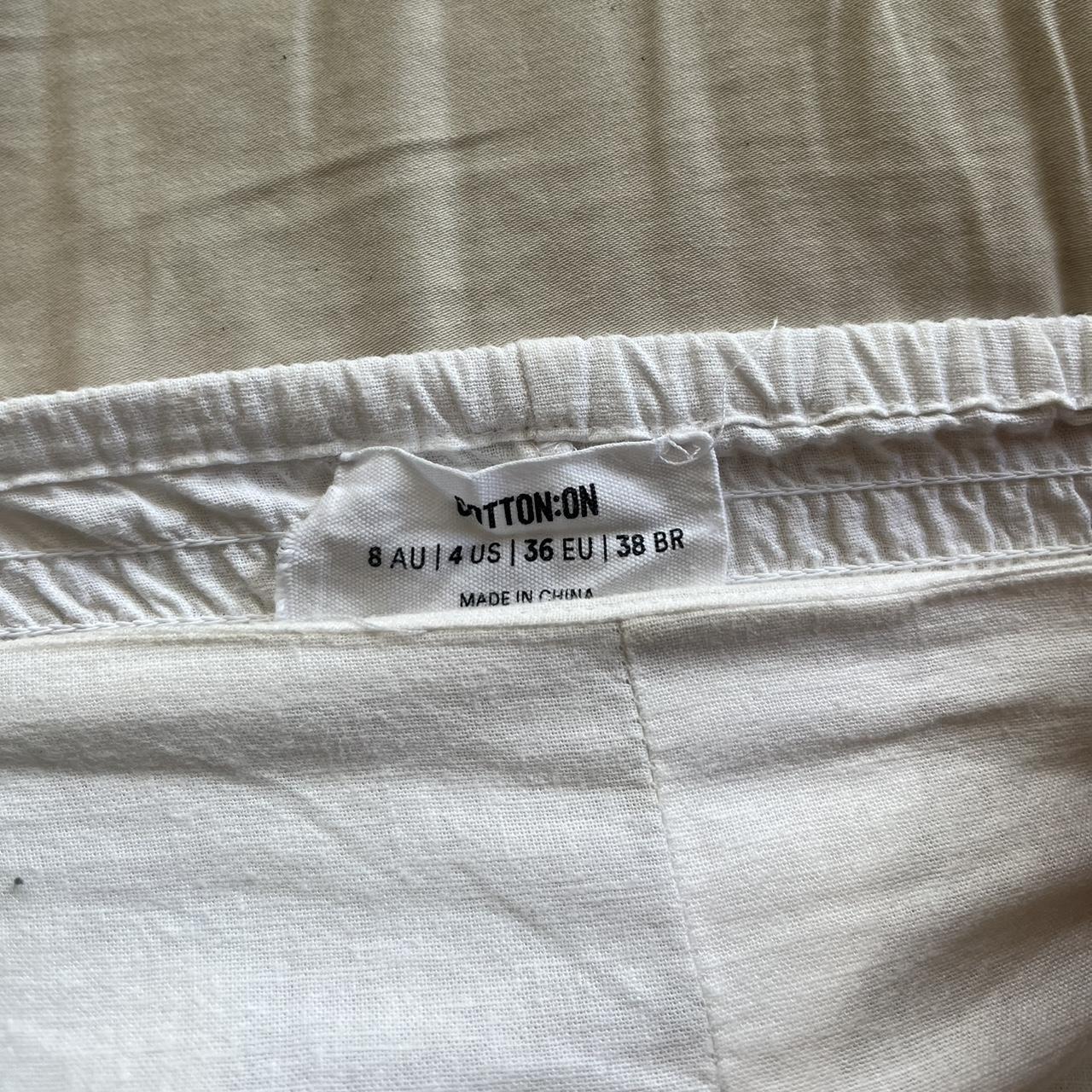 Cotton on white linen pants, size 8, barely worn - Depop