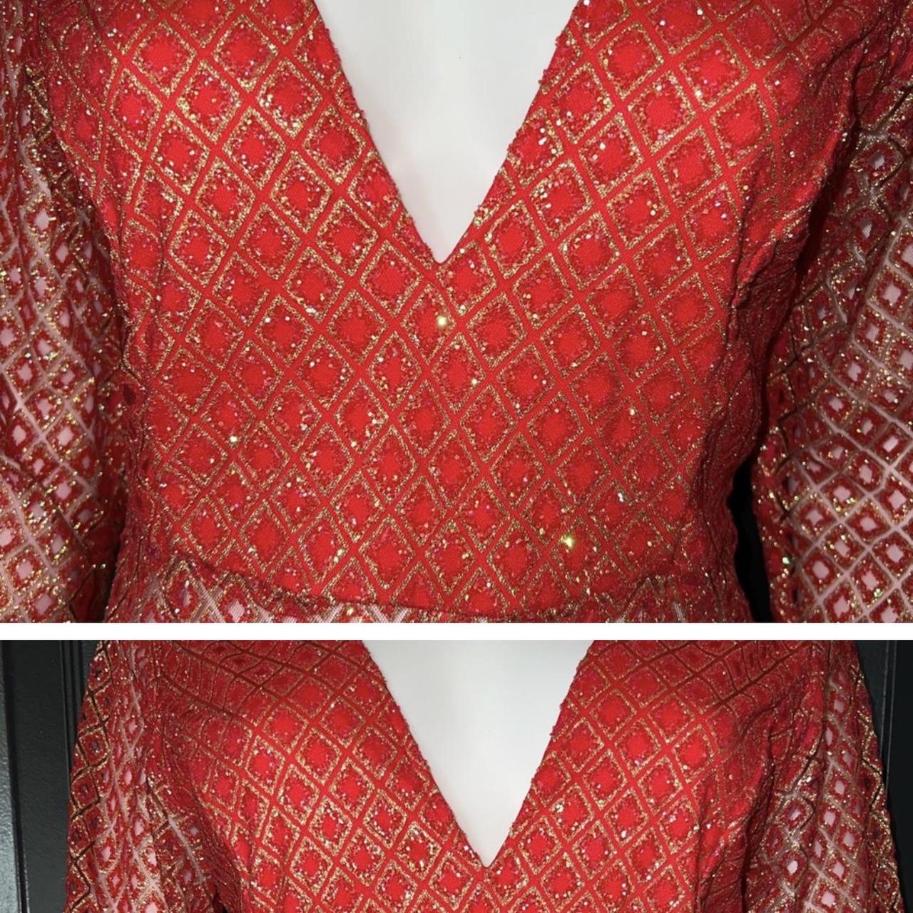 Absolutely gorgeous red glitter jumpsuit, perfect... - Depop