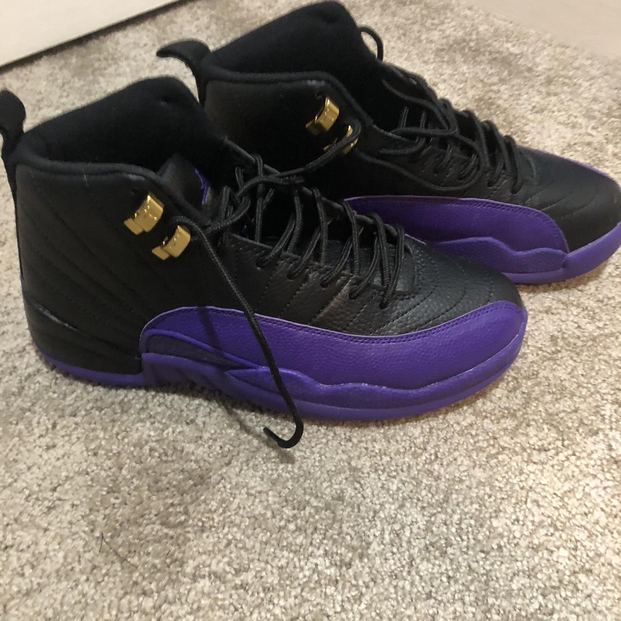 black and purple 12s jordans