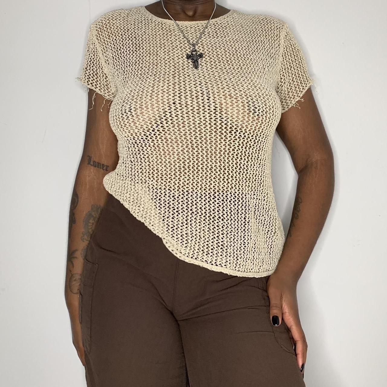 distressed knit top perfect for layering and Depop