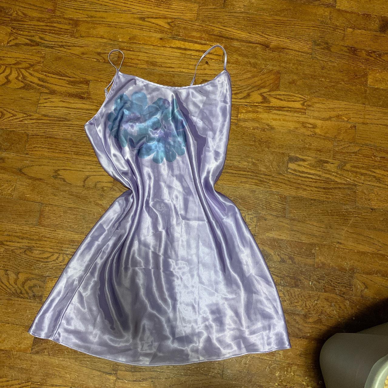 Vintage Silk Slip Dress Soft material lilac color No... - Depop