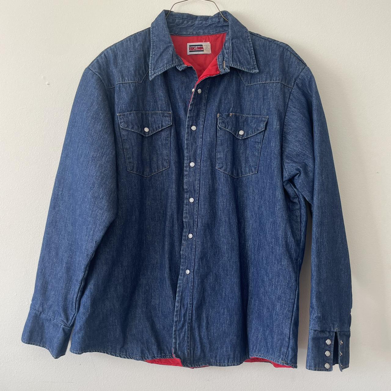 Big Mac lined denim shirt , Vintage 80s Made in USA...