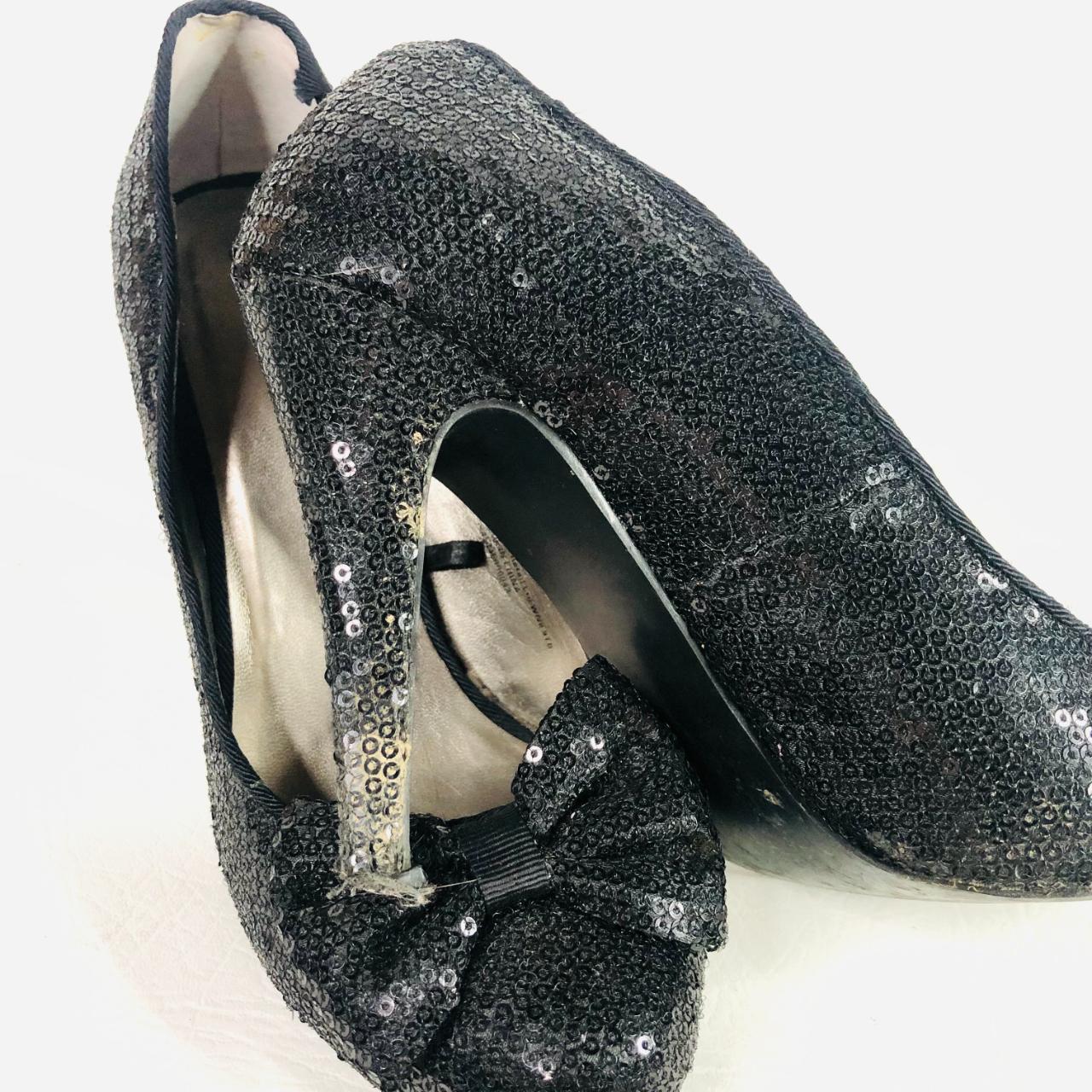 Matalan Black sequin round toe court shoes heels... Depop
