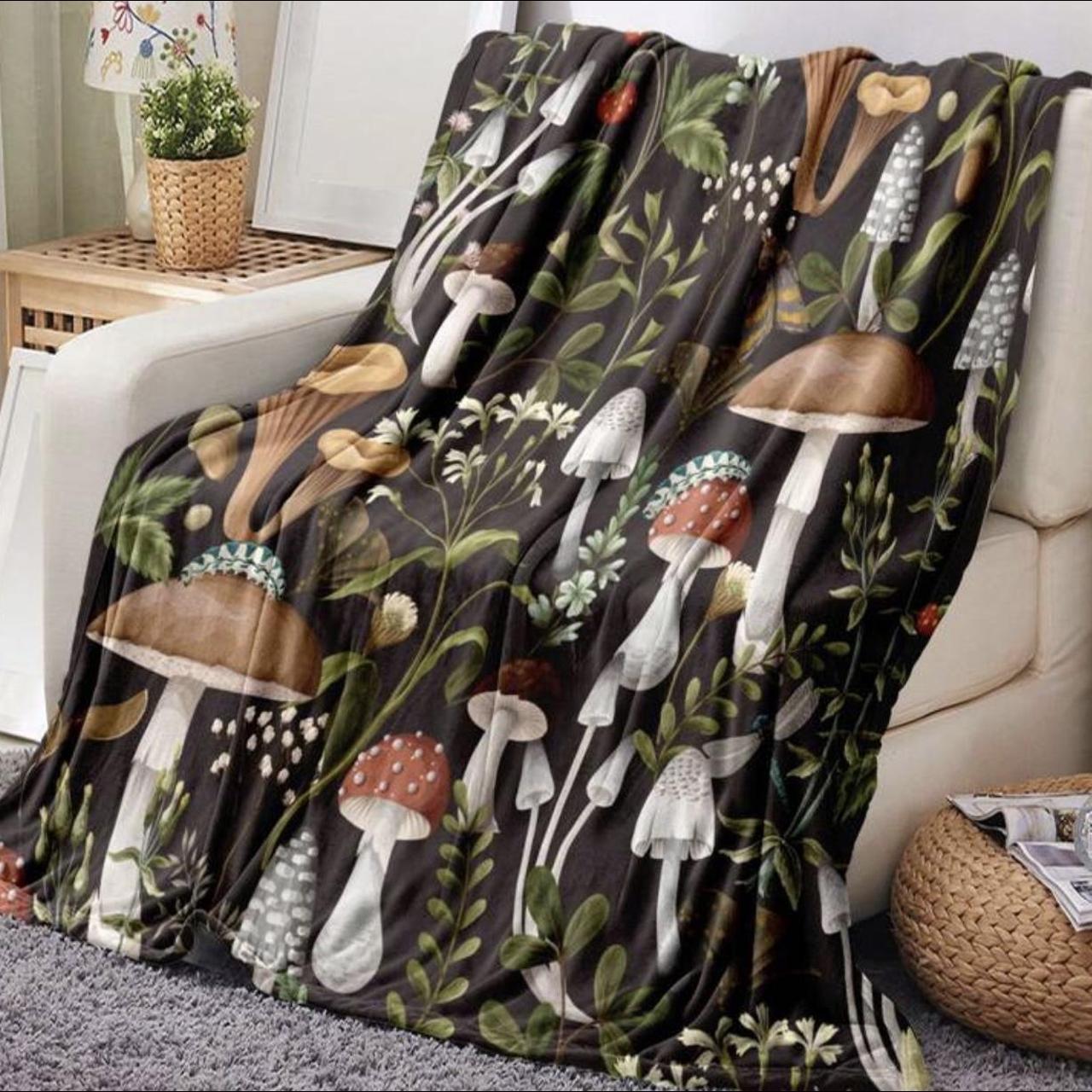 Wild Mushroom Toadstool Blanket polyester 130 x... - Depop