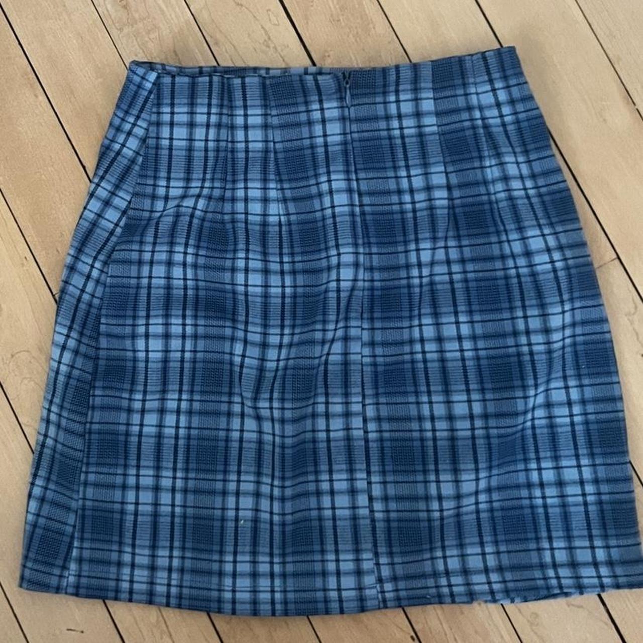 Brandy Melville John galt blue plaid mini skirt