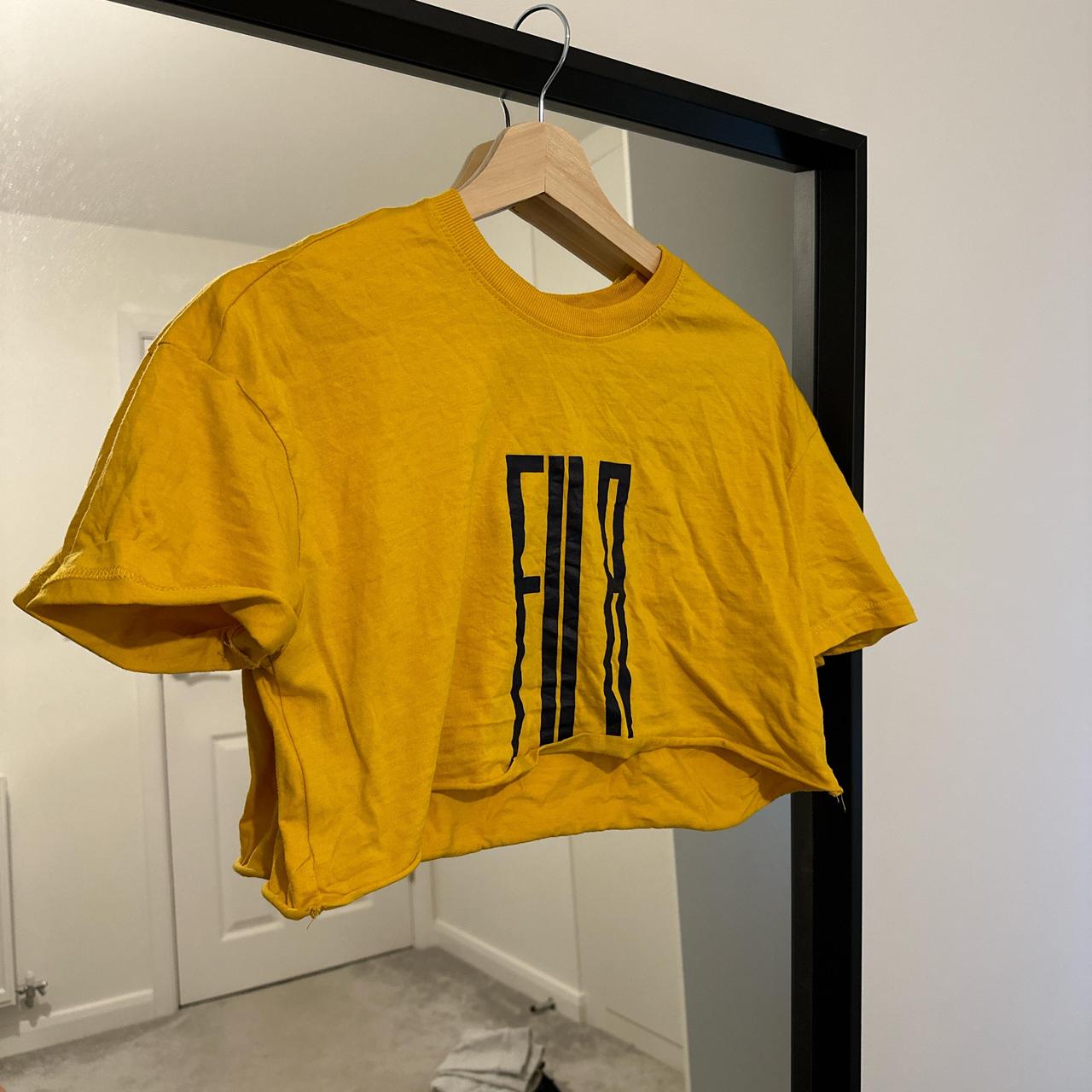 Fila yellow crop top best sale