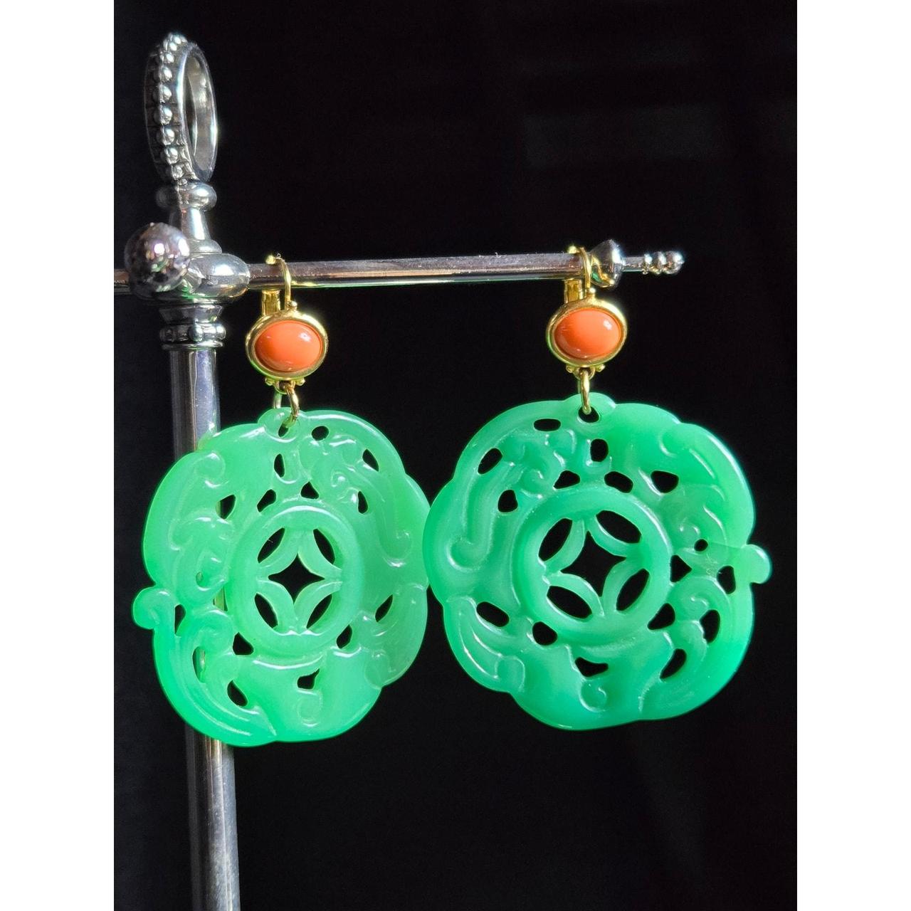 Kenneth Jay Lane Women's Earrings - Green – Vinta… - image 2