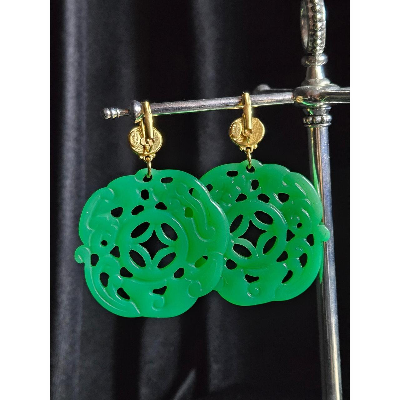 Kenneth Jay Lane Women's Earrings - Green – Vinta… - image 5