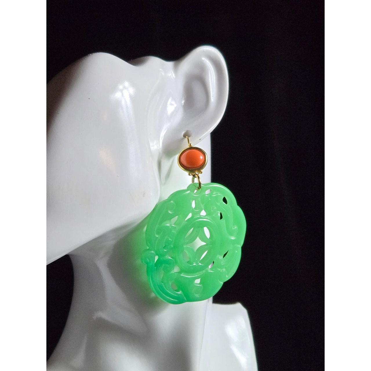 Kenneth Jay Lane Women's Earrings - Green – Vinta… - image 1