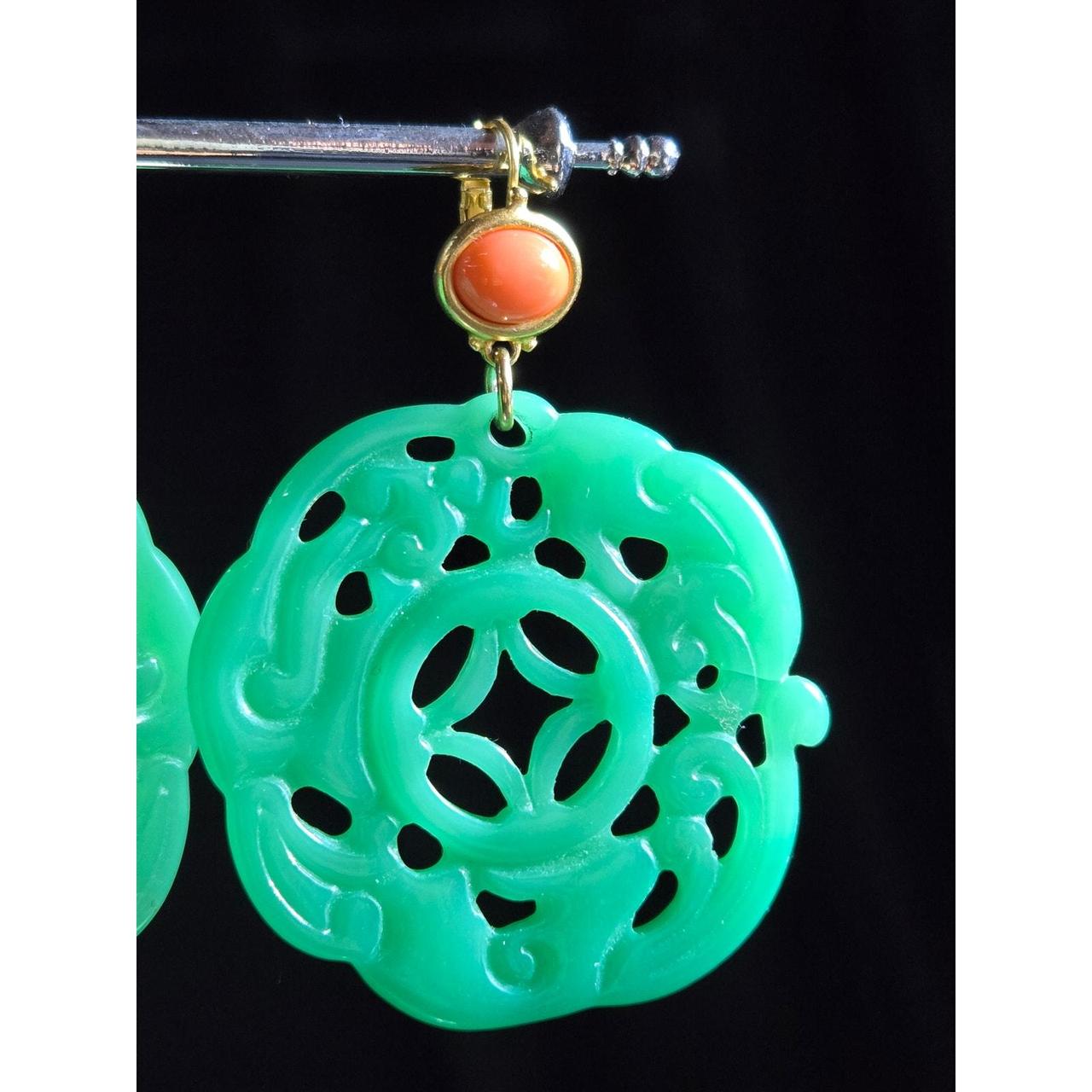 Kenneth Jay Lane Women's Earrings - Green – Vinta… - image 3