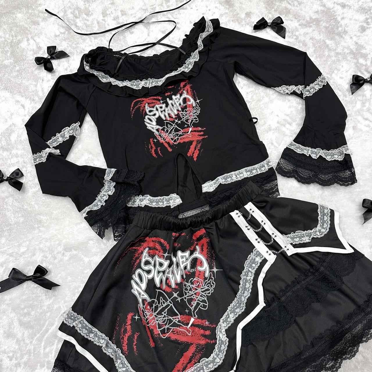 Gothic Cupid Black & Red Rock Angel Set: Price... - Depop