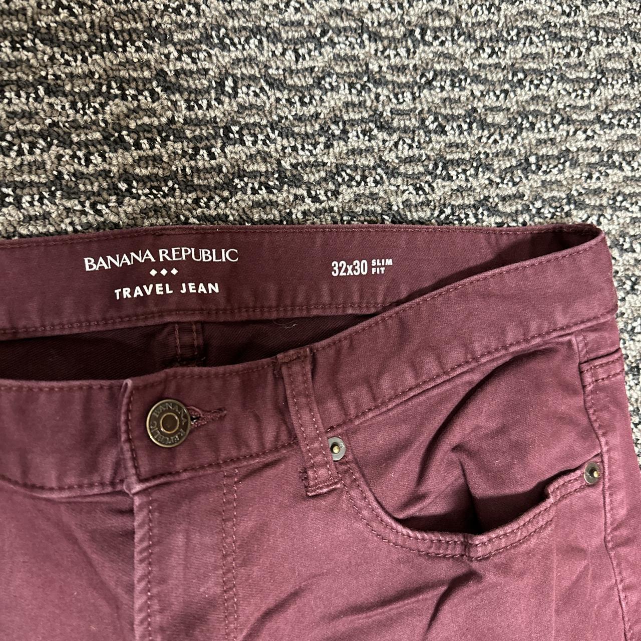 Burgundy Banana Republic slim fit skinny jeans size... Depop