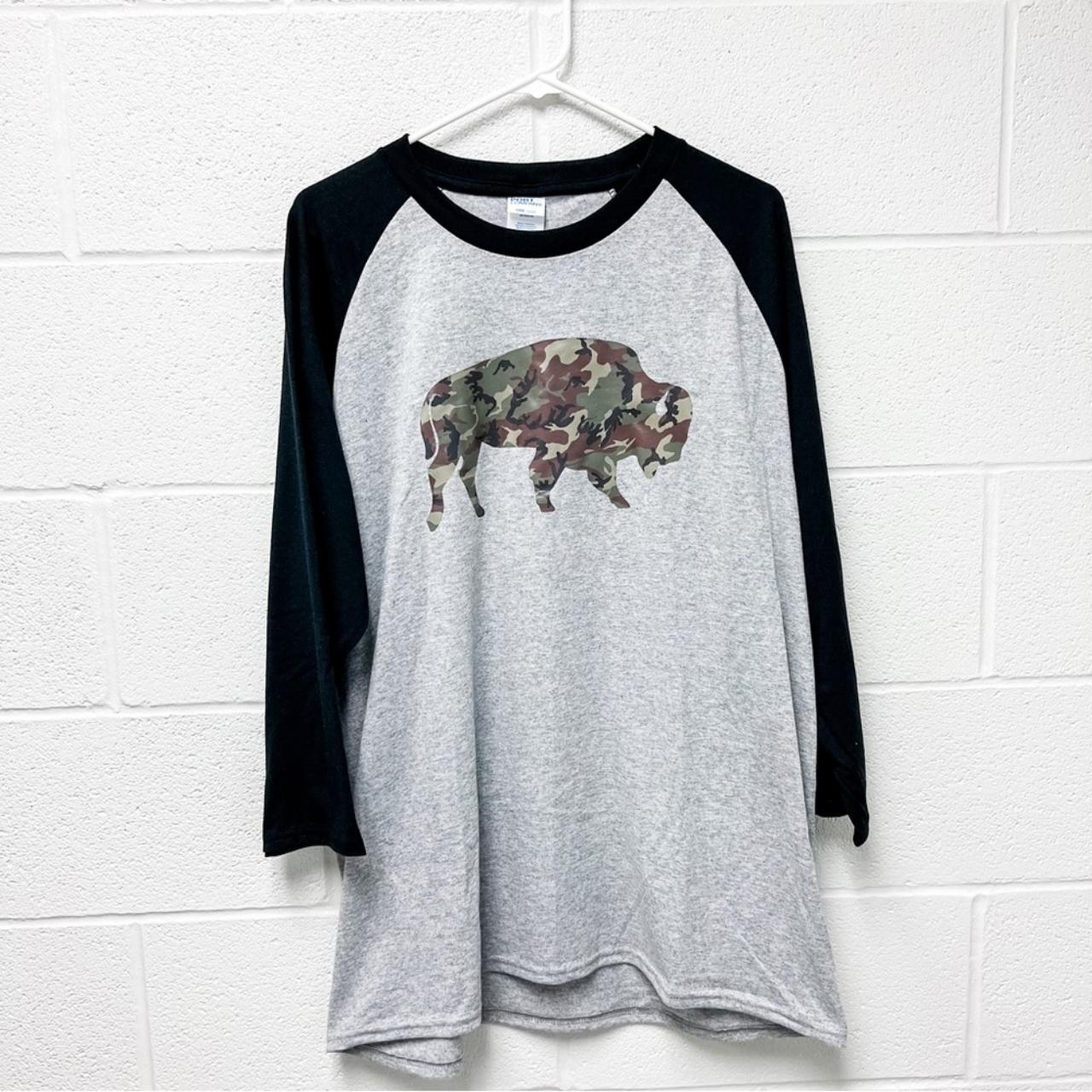 Buffalo Bills Camouflage Gray Bleached Short Sleeve - Depop