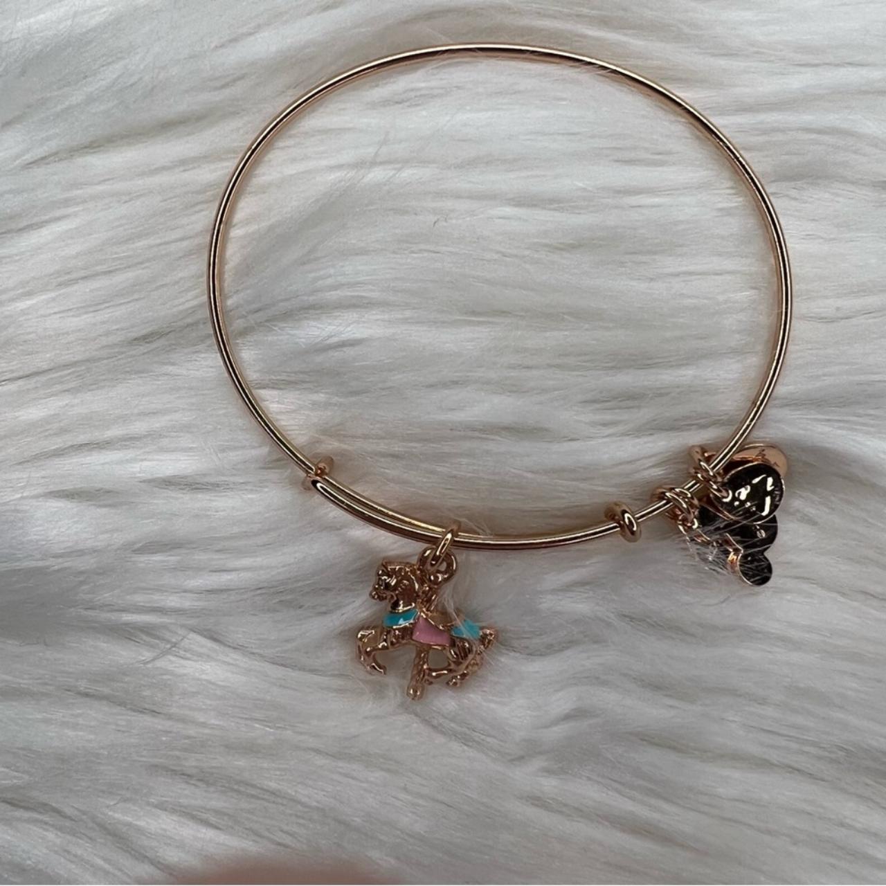 Alex and Ani Disney Parks Shiny Rosegold Carousel... - Depop