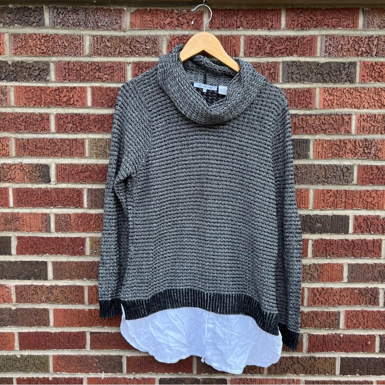 Eight Eight Eight Black and Gray Cowl Neck Dress. Depop