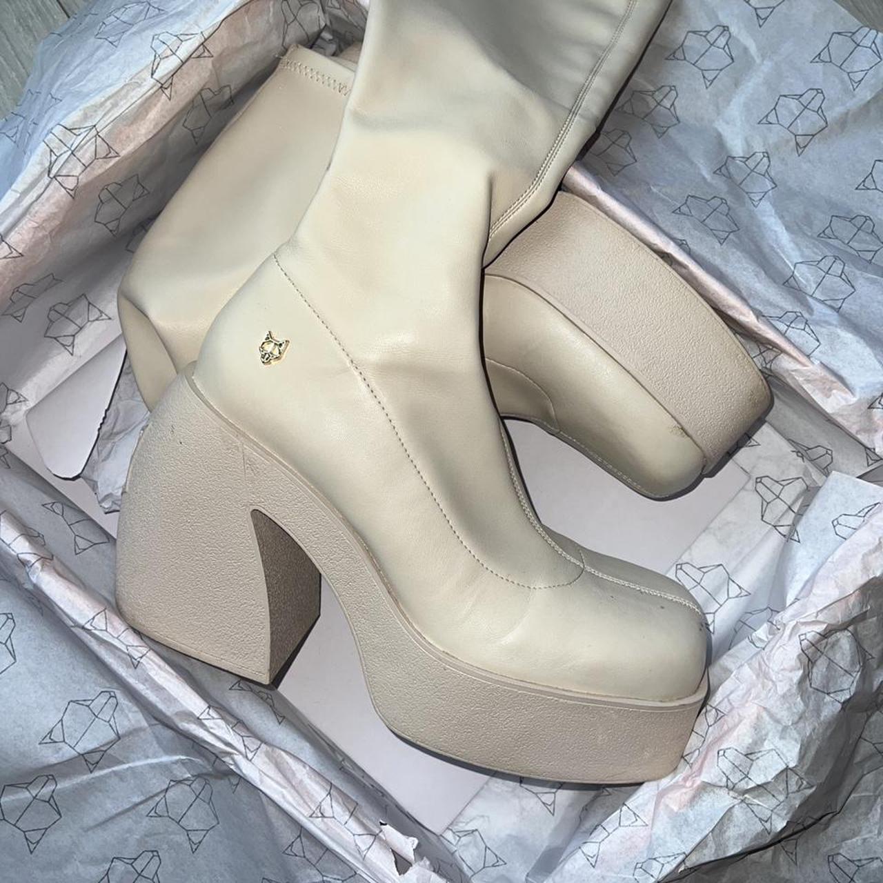 Naked Wolfe Platform Boots Size Color Oatmeal Depop