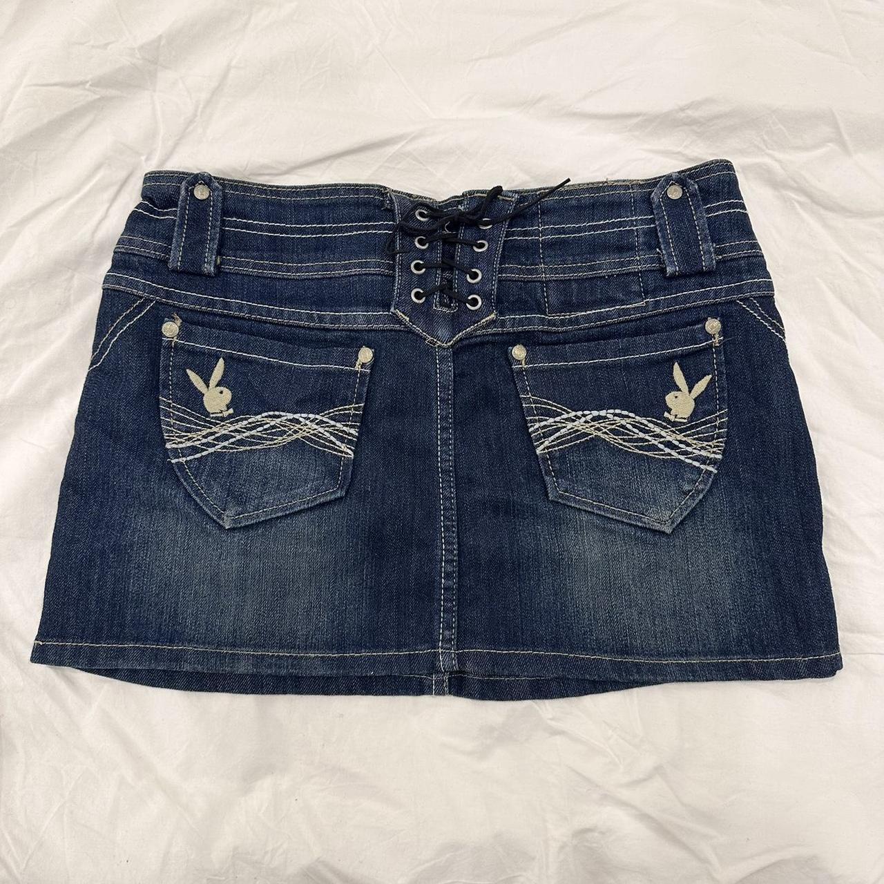 Vintage y2k playboy denim mini skirt. I’m obsessed... - Depop